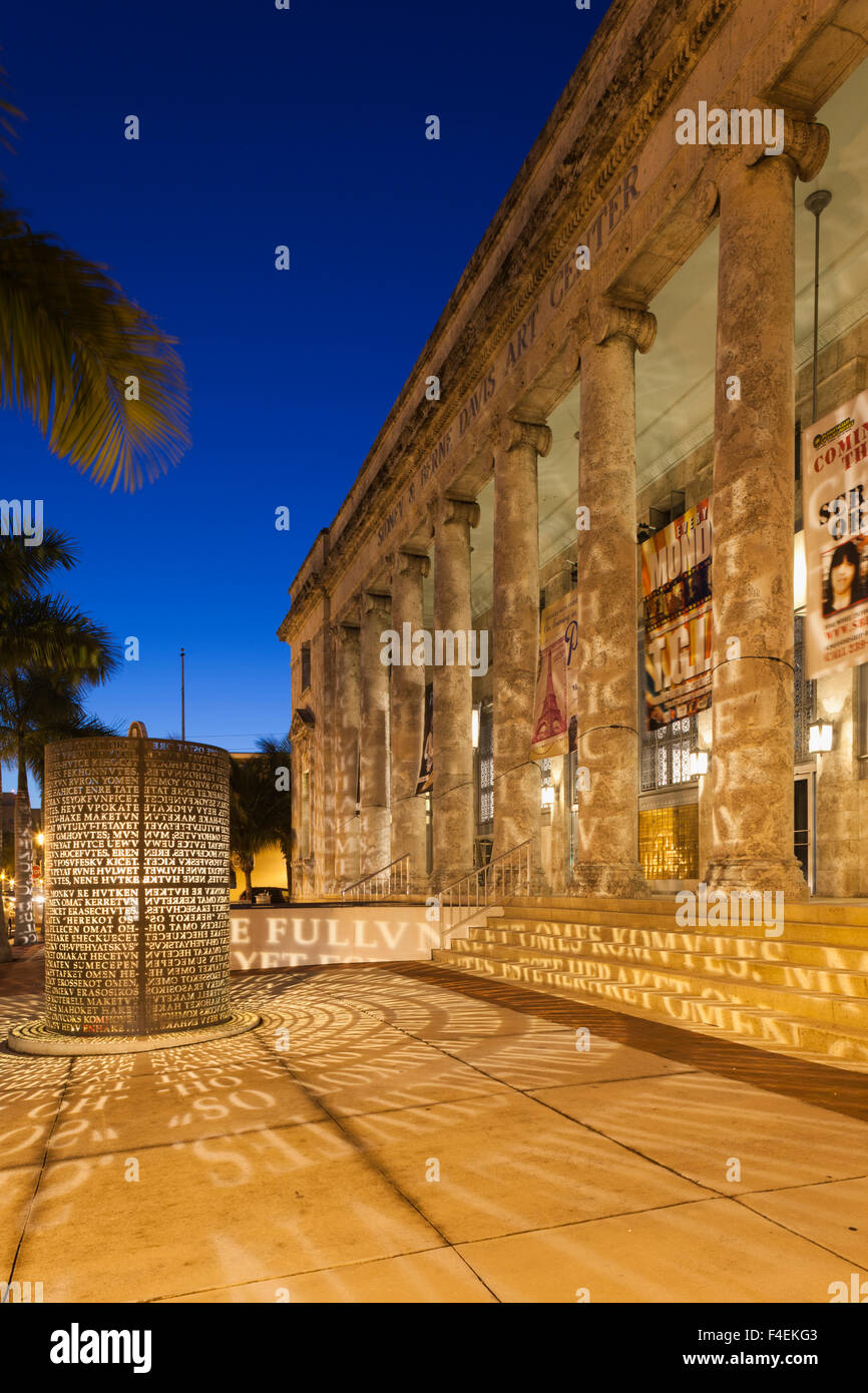 USA, Florida, Gulf Coast, Fort Myers, Davis Art Center, evening. Stock Photo