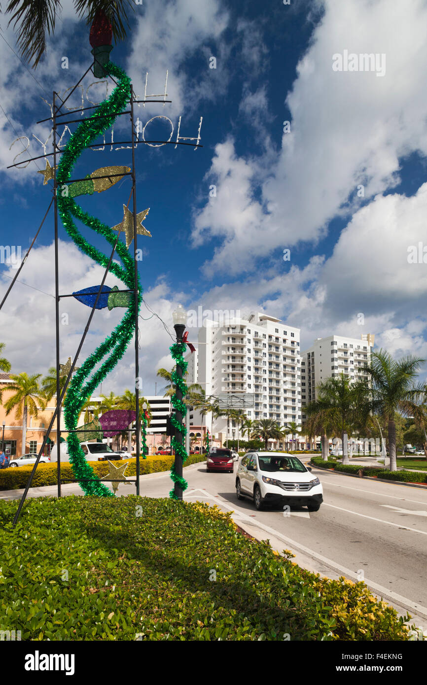 USA, Florida, Hollywood, buildings by Arts Park at Young Circle Stock