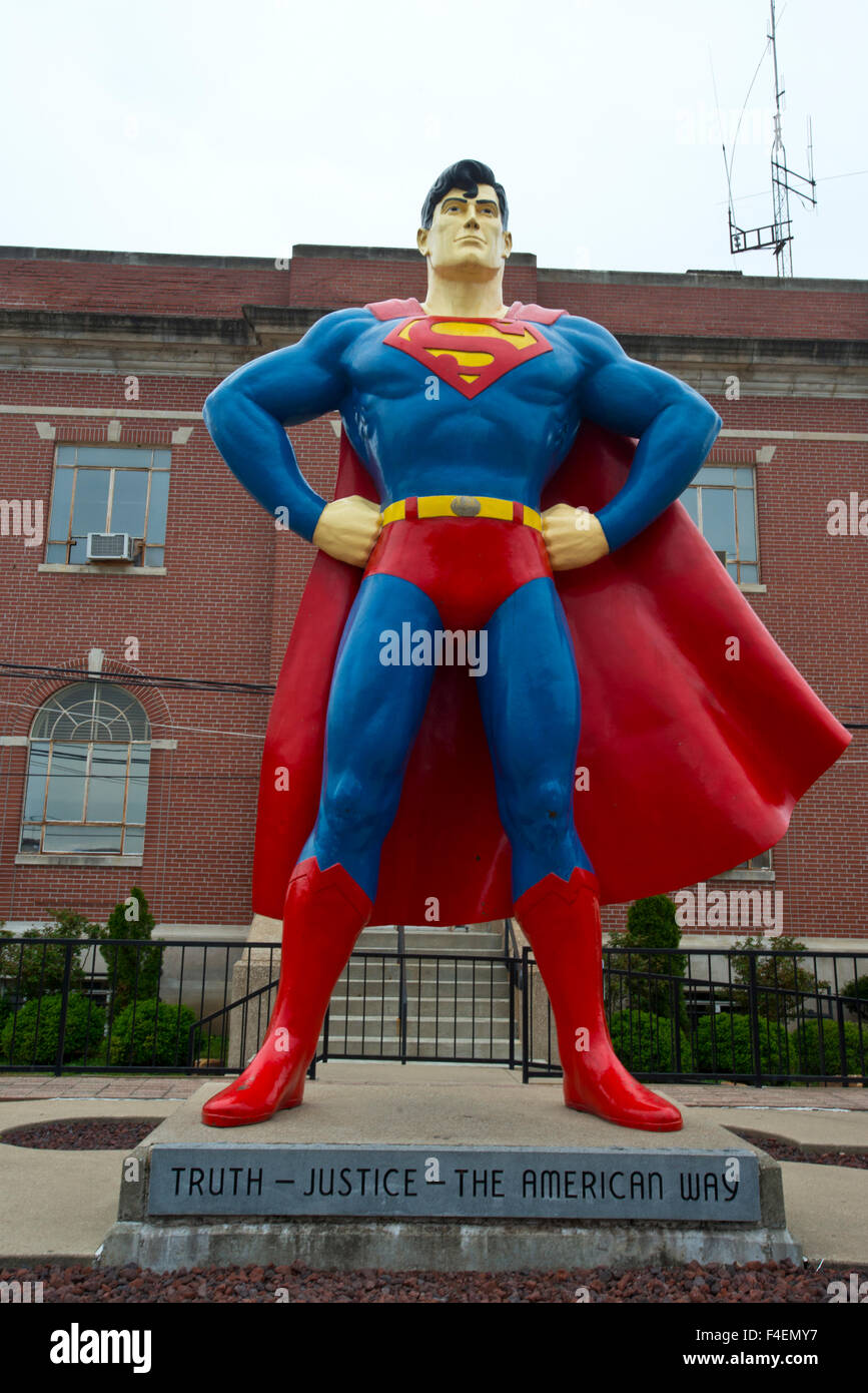 Illinois, Metropolis, Superman Statue Stock Photo