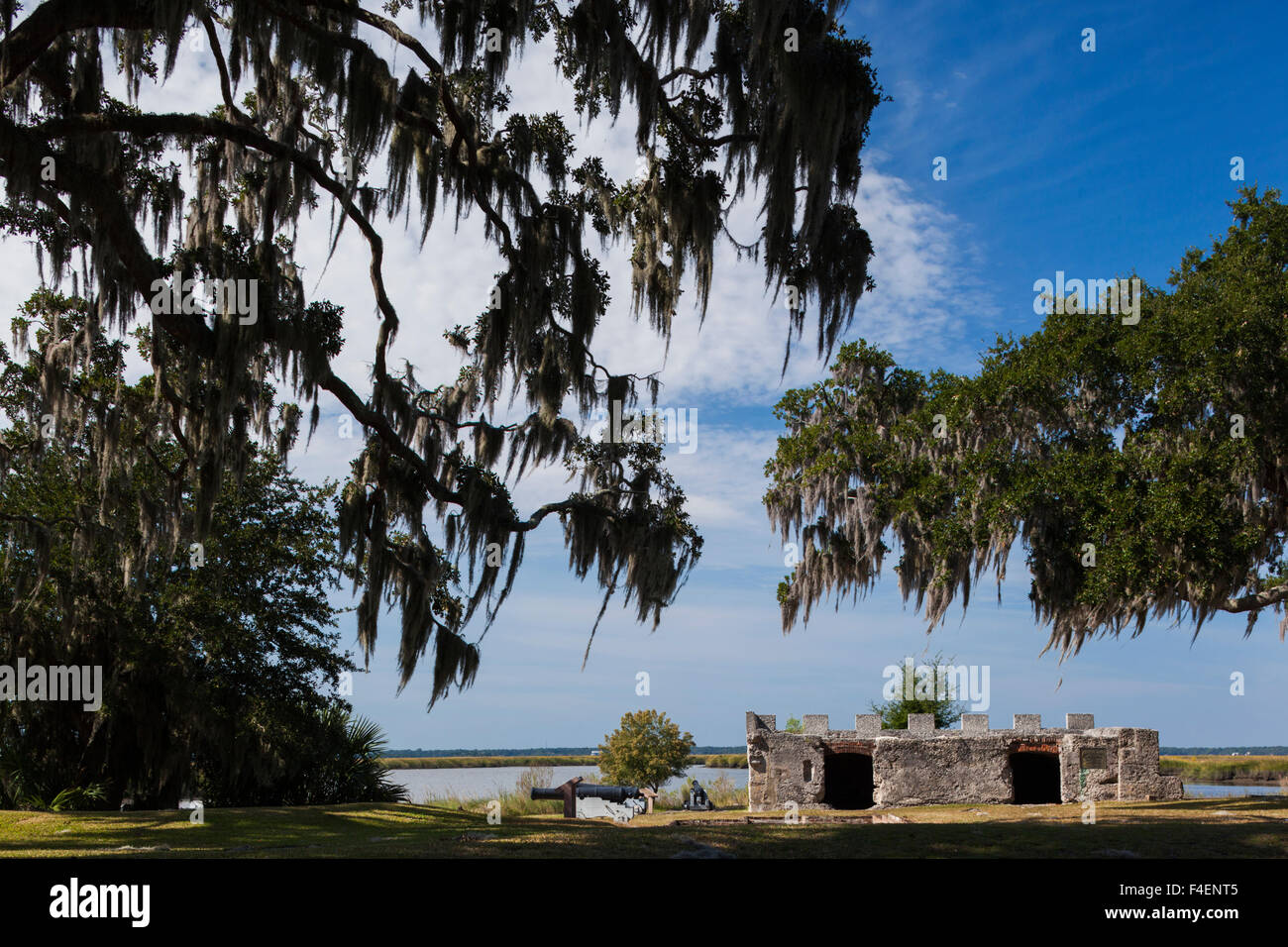 St. Simons Island, Fort Frederica National Monument, ruins of Fort Frederica Stock