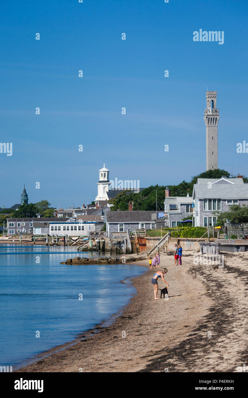 Massachusetts, Cape Cod, Provincetown, view of town and Pilgrim