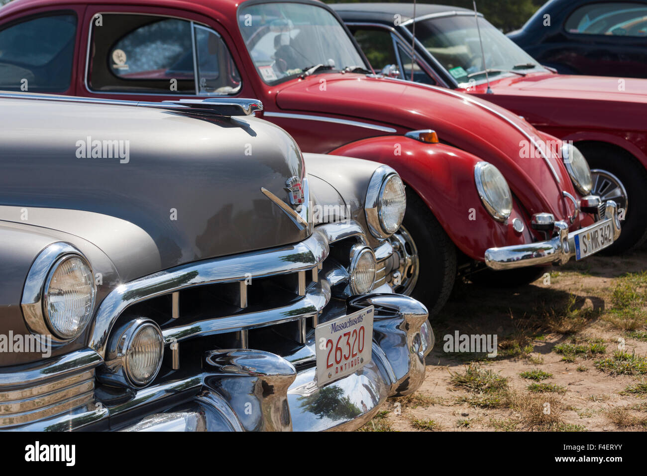 Massachusetts, Gloucester, Antique Car Show, 1950s-era Cadillac Stock