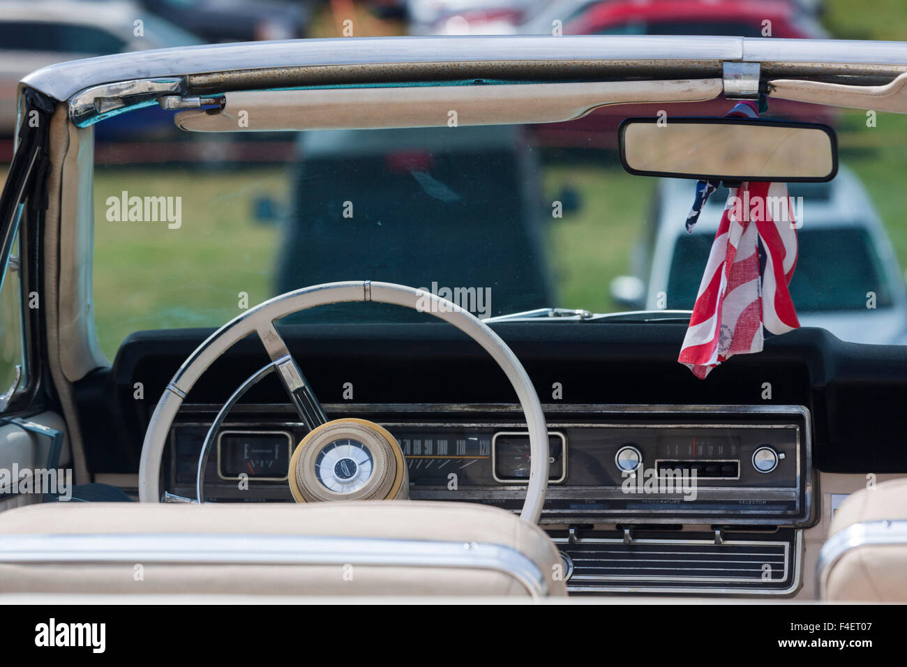 Massachusetts, Gloucester, Antique Car Show, US flag Stock Photo Alamy