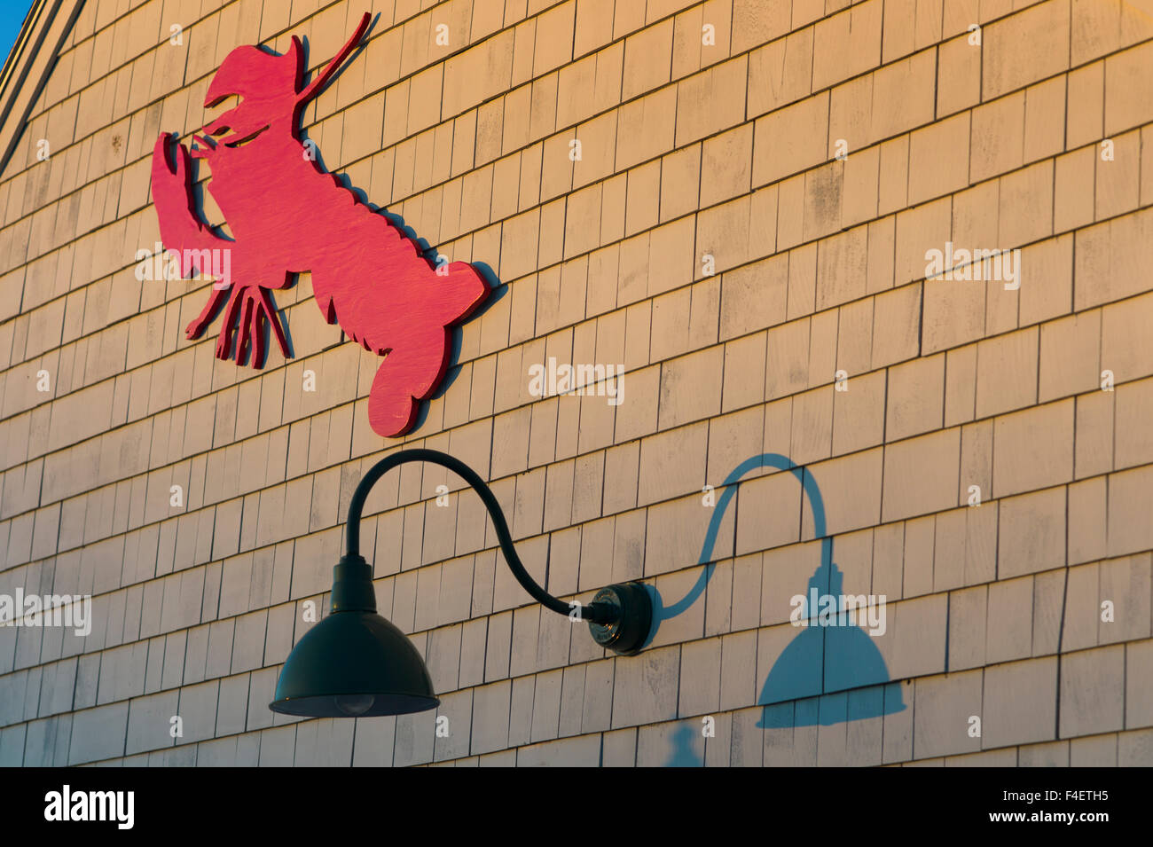 Maine, Biddeford Pool, lobster sign Stock Photo Alamy
