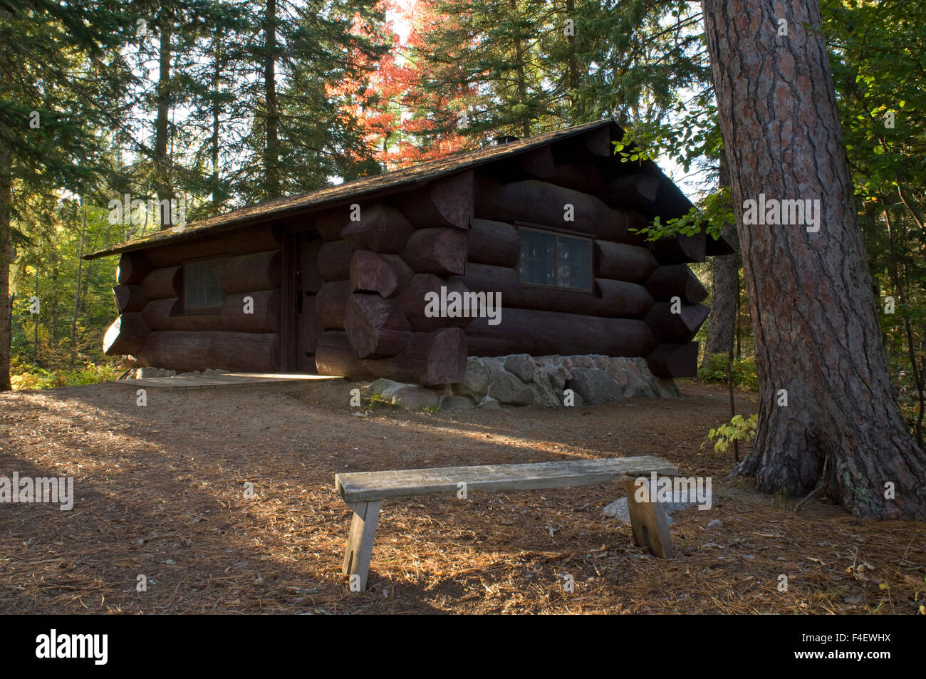 Usa Minnesota Itasca State Park Old Timers Cabin Stock Photo