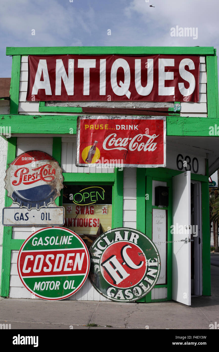 The Exterior of an Antique Store, Las Vegas, Nevada. USA Stock Photo