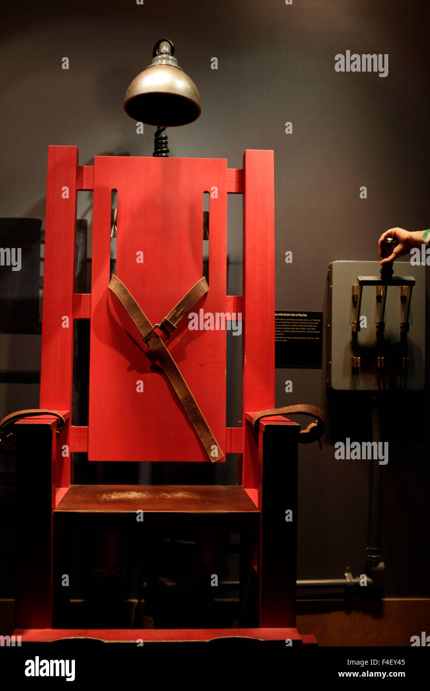 Electric chair at the Mob Museum, Las Vegas, Nevada. USA Stock Photo