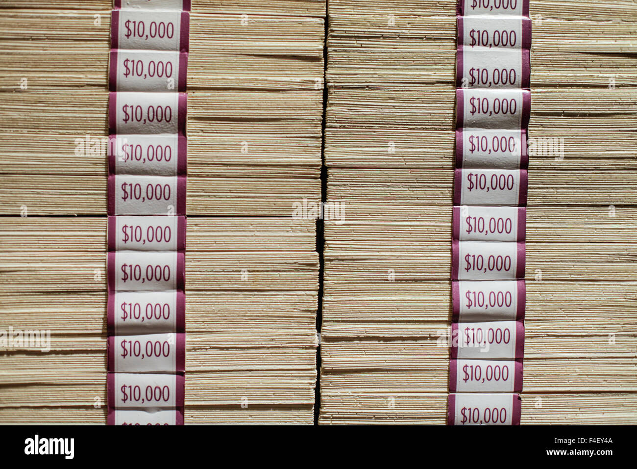 Prints of money at the Mob Museum, Las Vegas, Nevada. USA Stock Photo