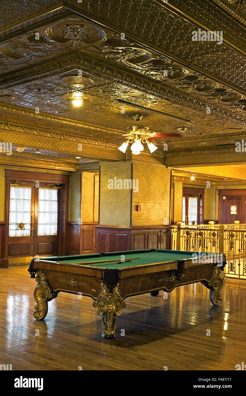 Billiards table at Main Street Station casino and hotel in downtown Las