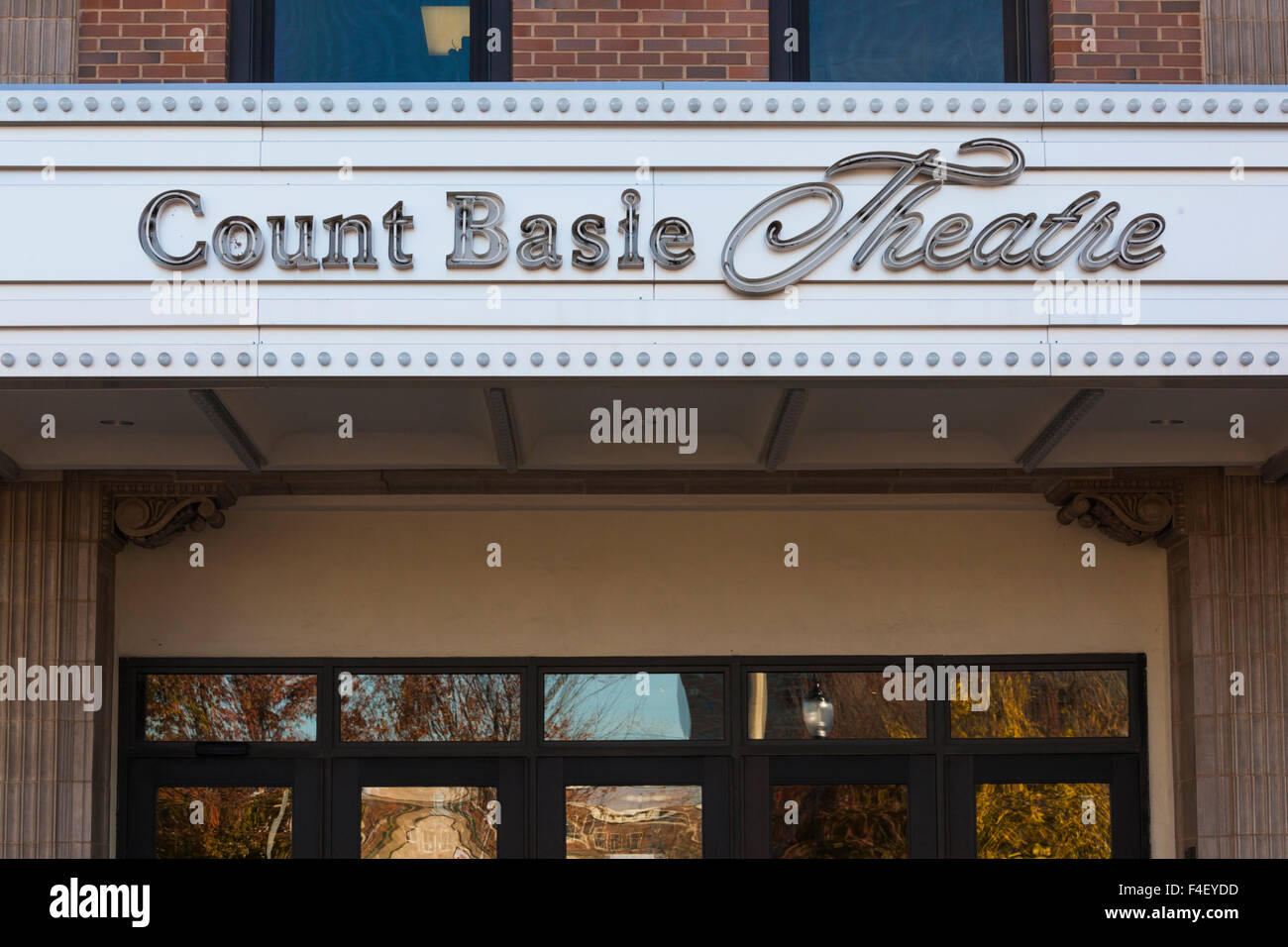 USA, New Jersey, Red Bank, Count Basie Theater, named after famed jazz musical Count Basie, born