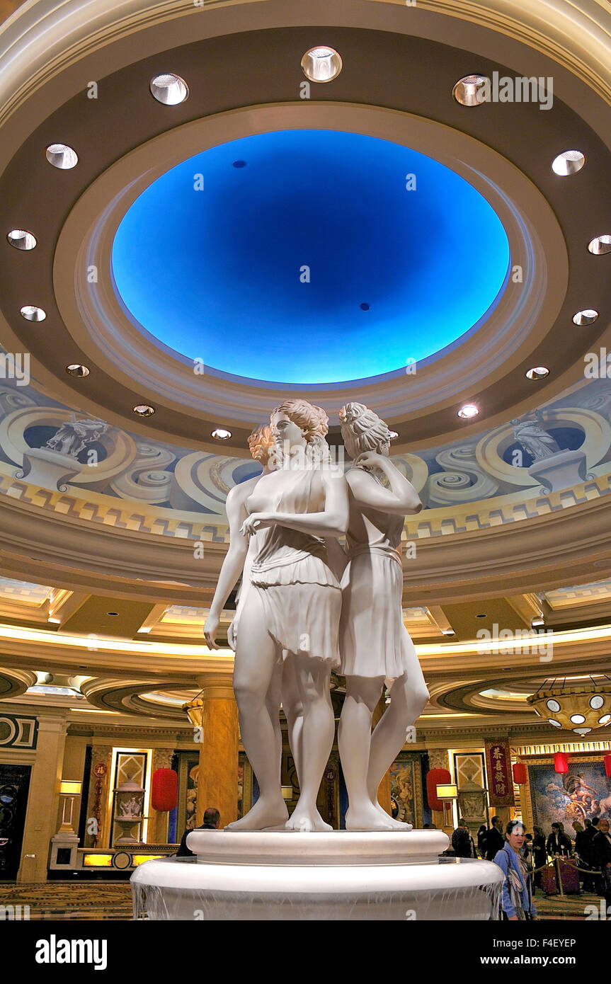 Statues in the lobby fountain at Caesars Palace, Las Vegas, Nevada