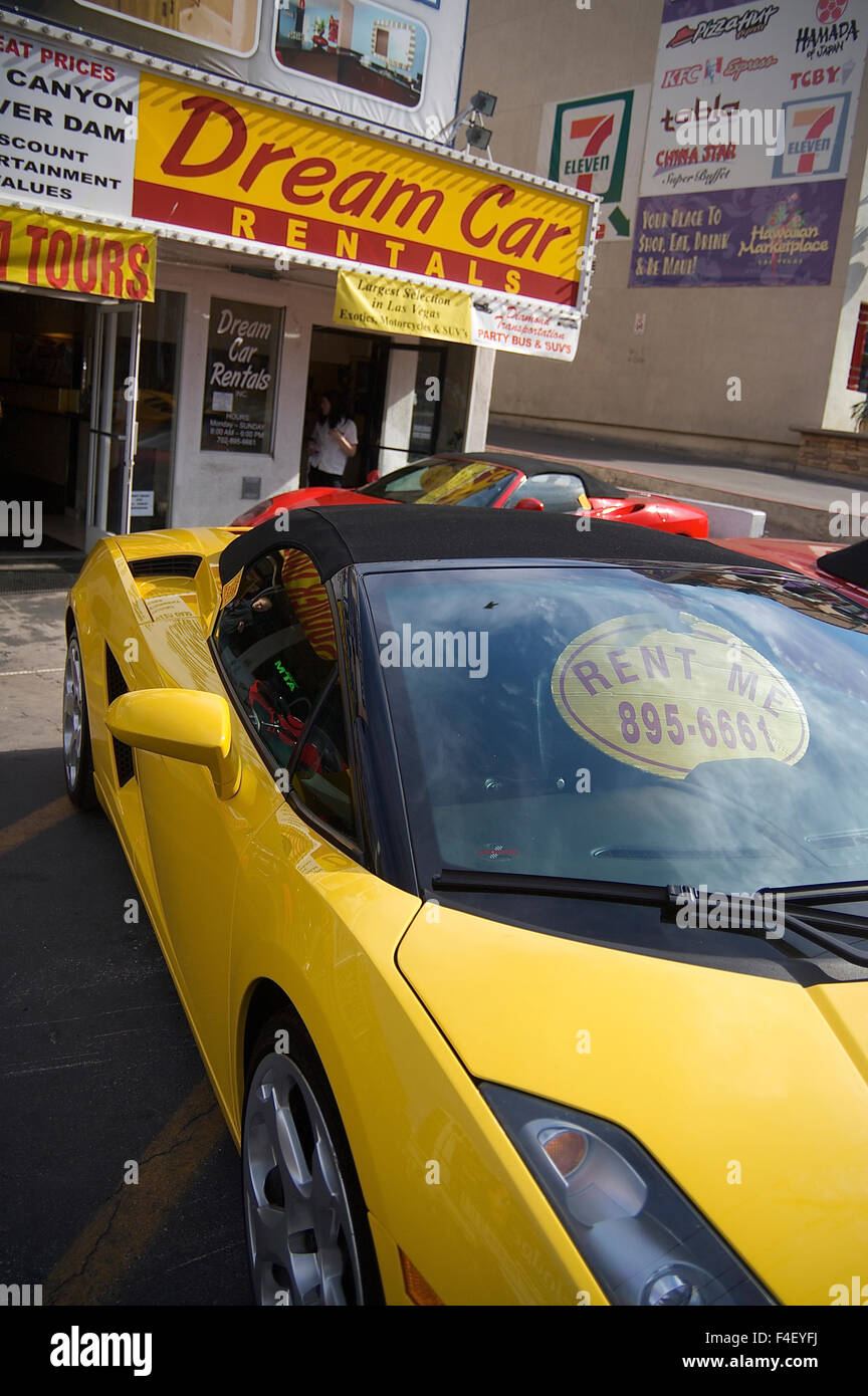 Sports cars for rent on the Las Vegas Strip. Las Vegas, Nevada, United  States, North America Stock Photo - Alamy