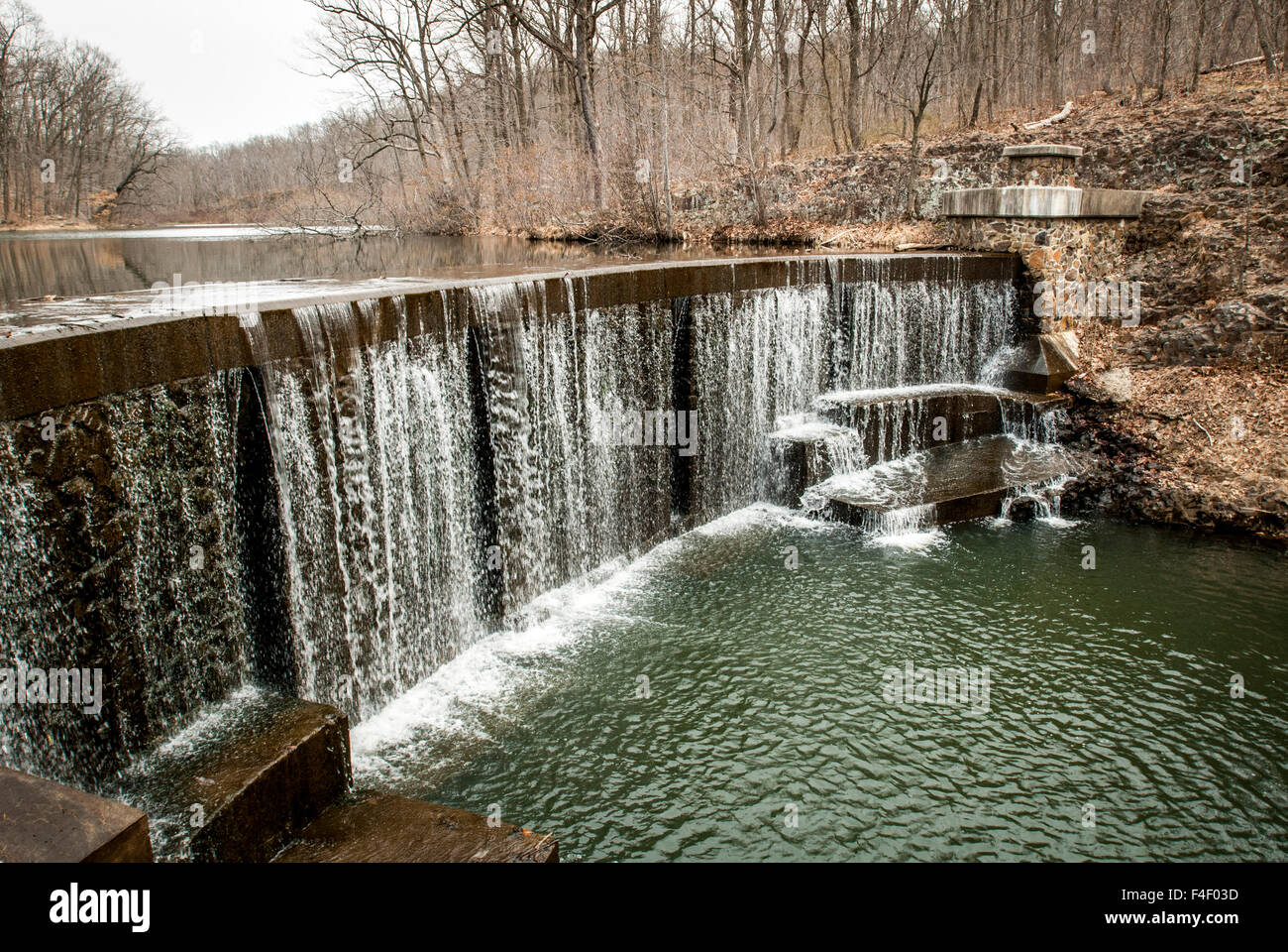 USA New Jersey, Watchung, Green Brook Basin, Watchung Reservation, Seeley's Pond in winter. Stock Photo