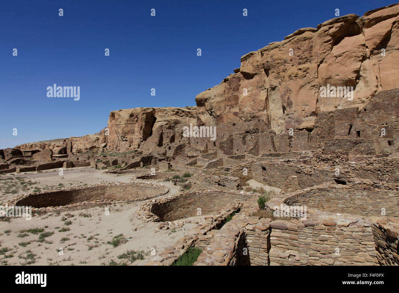 Ruins of an ancient civilization in Chaco Canyon New Mexico. USA