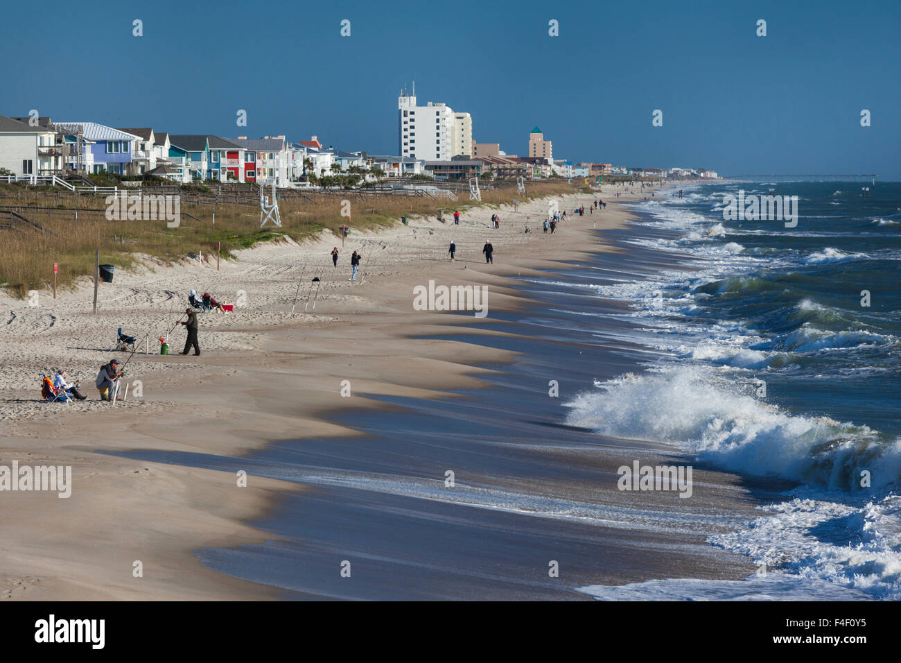 North Carolina, Kure Beach, elevated beach view Stock Photo Alamy