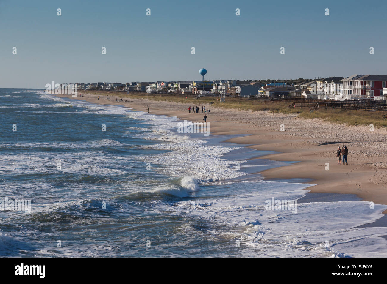 North Carolina, Kure Beach, elevated beach view Stock Photo - Alamy