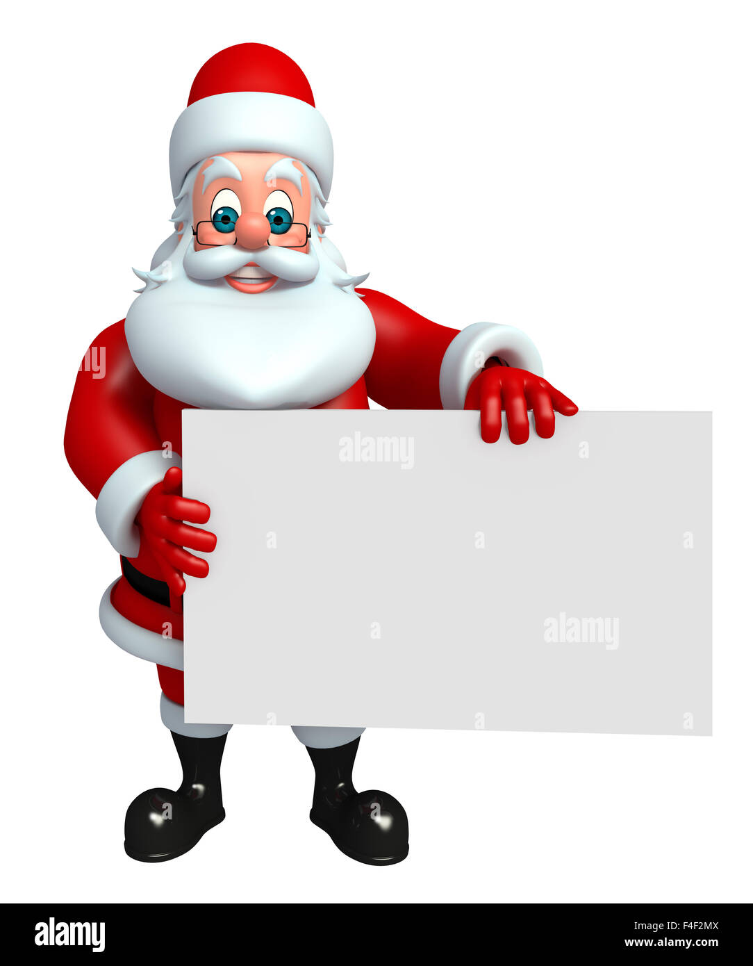 3d rendered illustration of santa claus with sign Stock Photo - Alamy