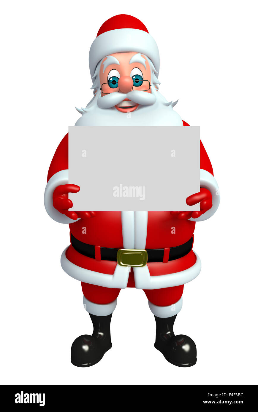 3d rendered illustration of santa claus with sign Stock Photo - Alamy