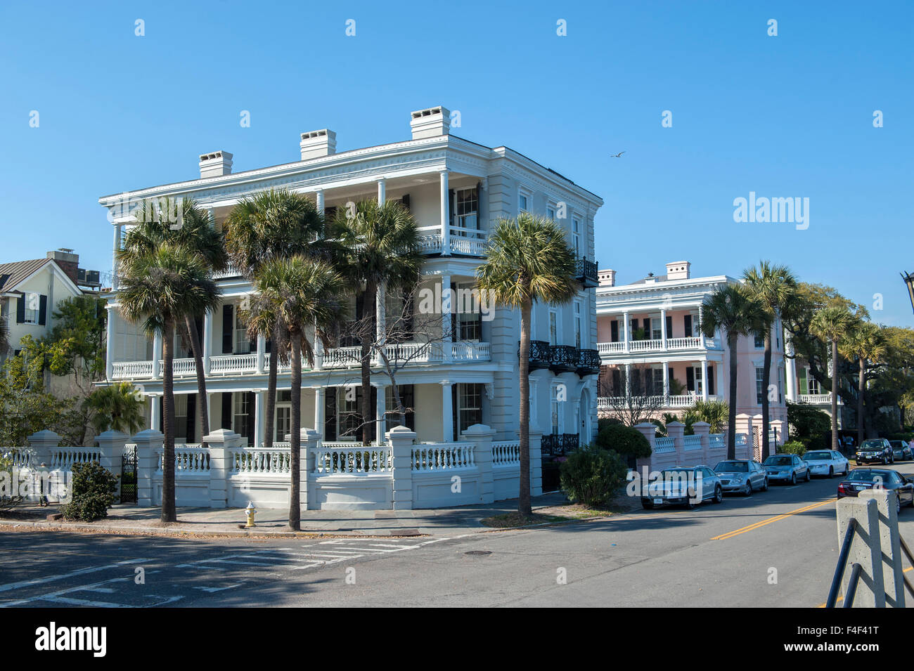 USA, South Carolina, Charleston, historic homes on East Bay Street ...