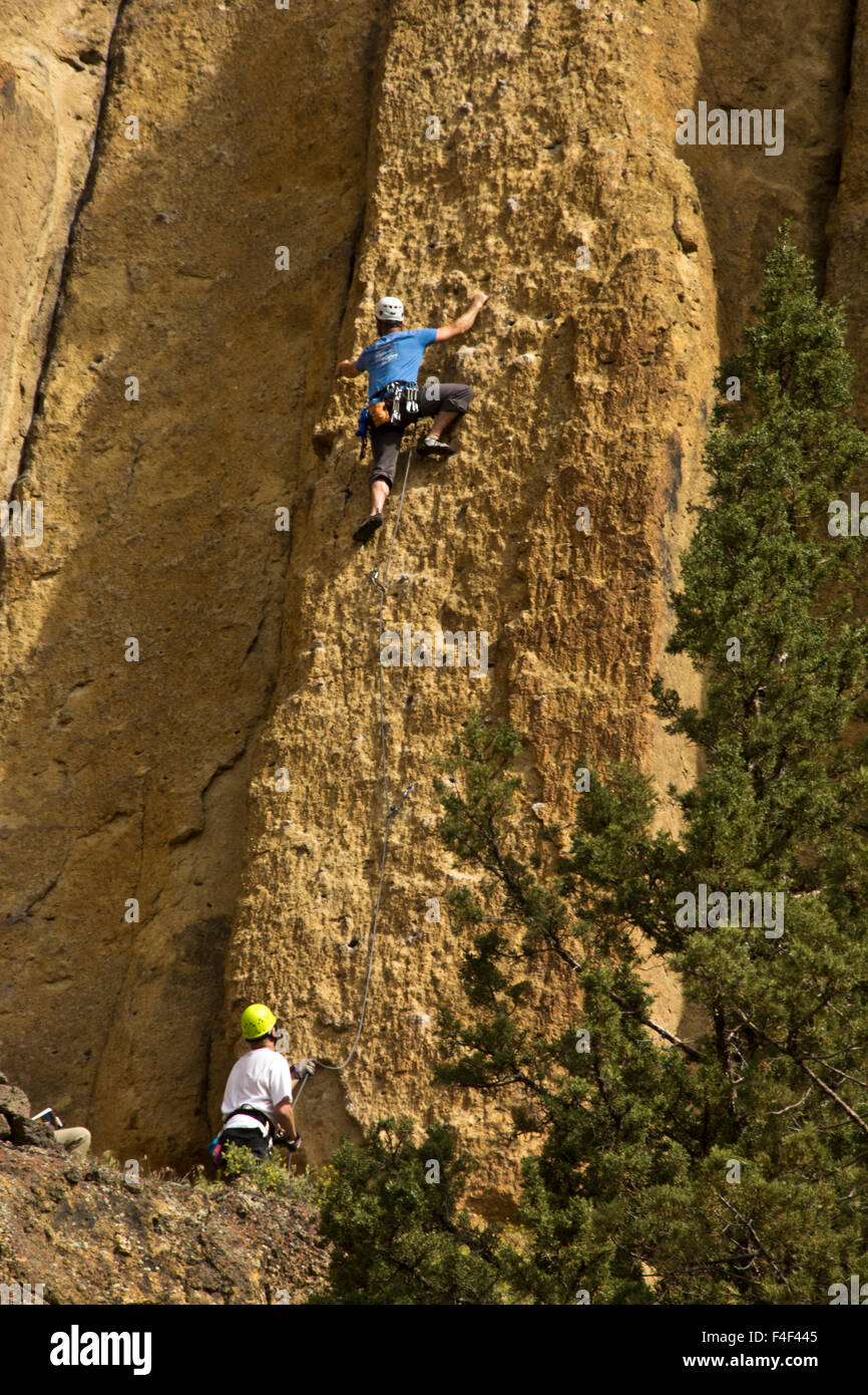 Rock Climbing, Smith Rock, Smith Rock State Park, Oregon, USA Stock