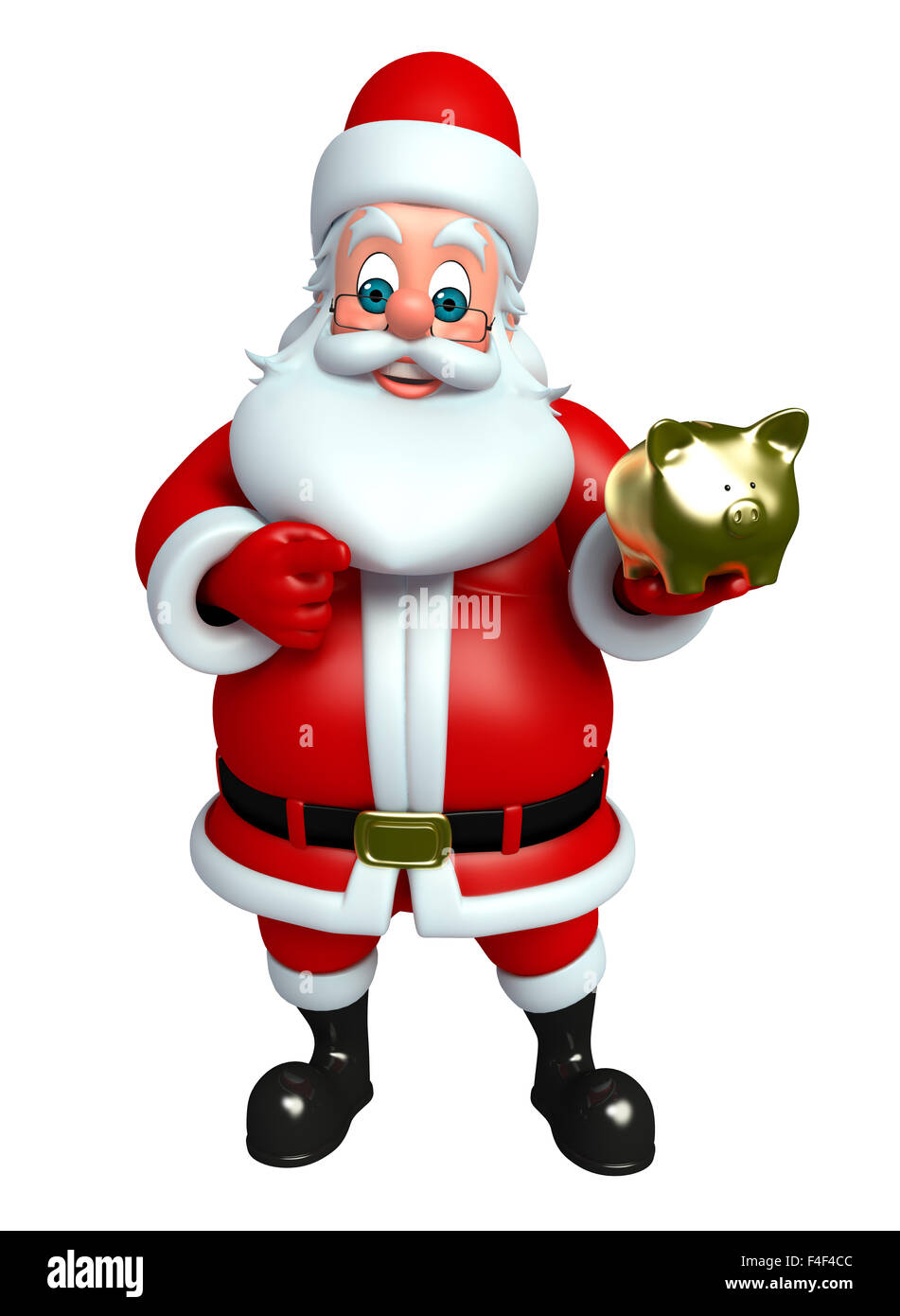 3d rendered illustration of santa claus with piggy bank Stock Photo - Alamy
