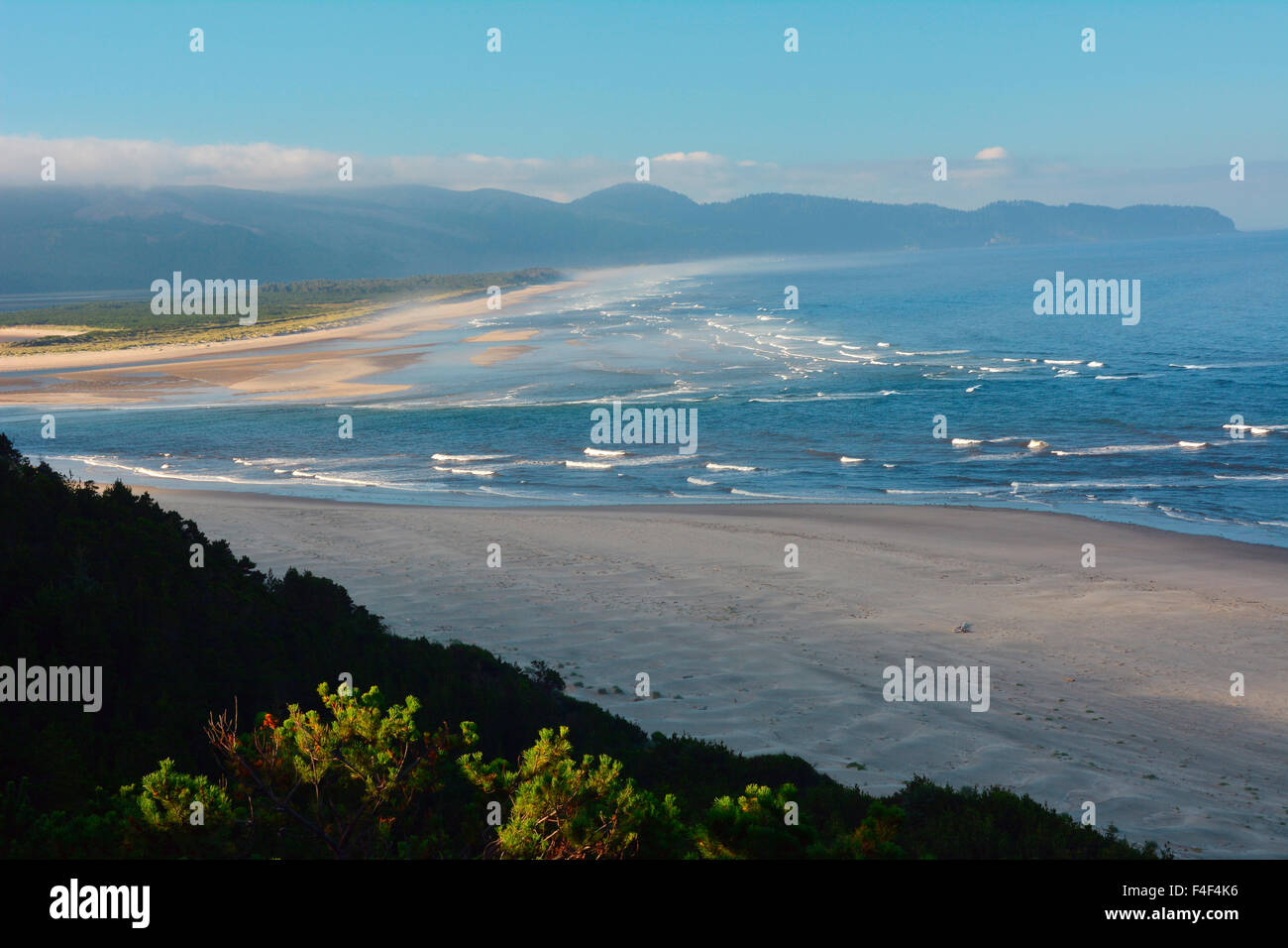 Netarts Spit, Netarts Bay, low tide, Oregon, sky, luminous, clouds