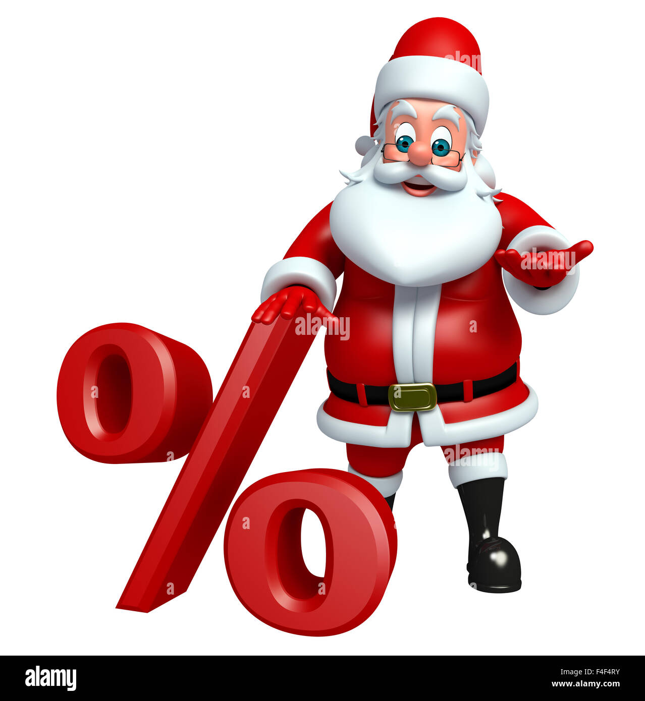 3d rendered illustration of santa claus with percent sign Stock Photo ...