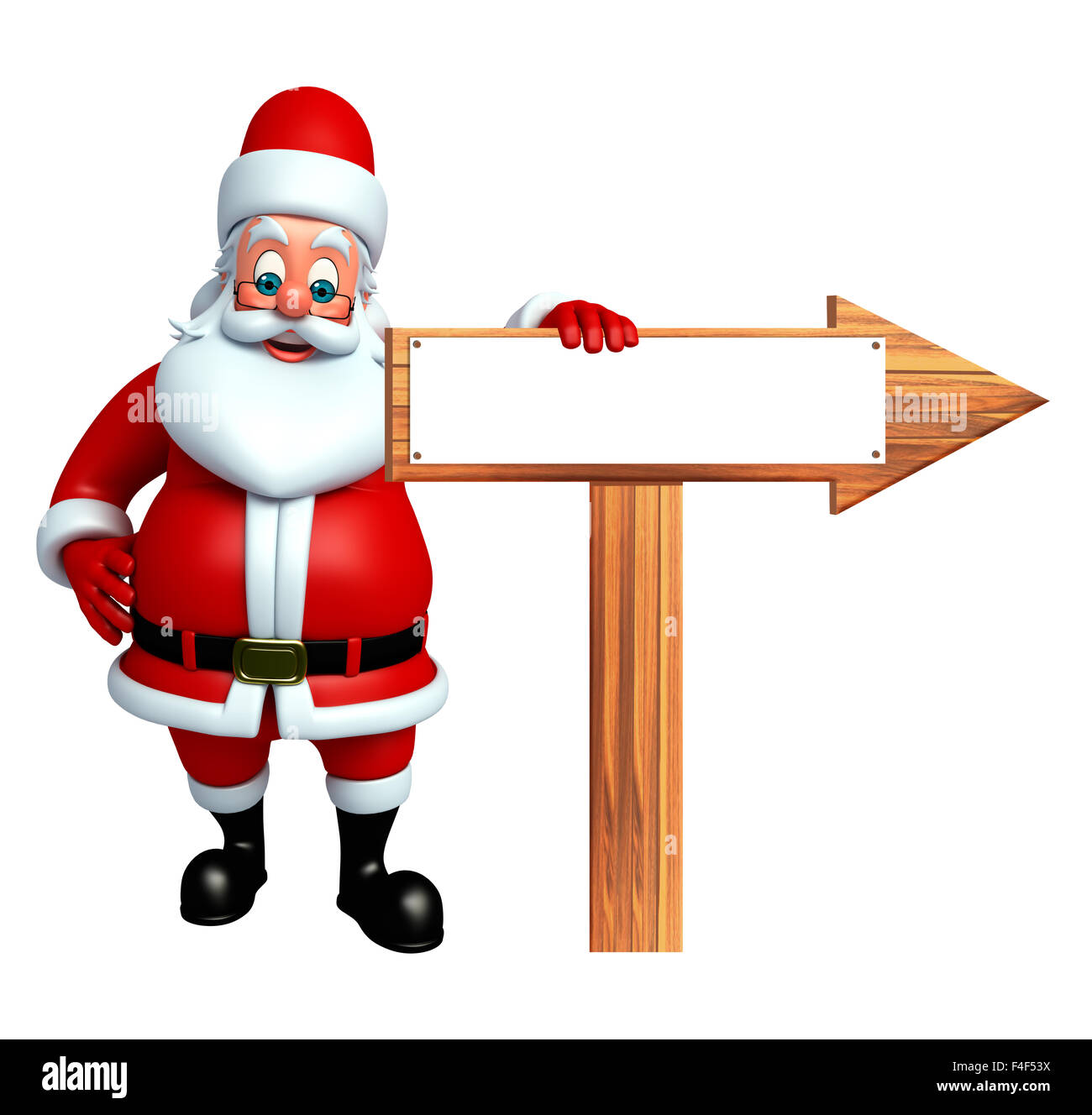 3d rendered illustration of santa claus with arrow sign Stock Photo - Alamy