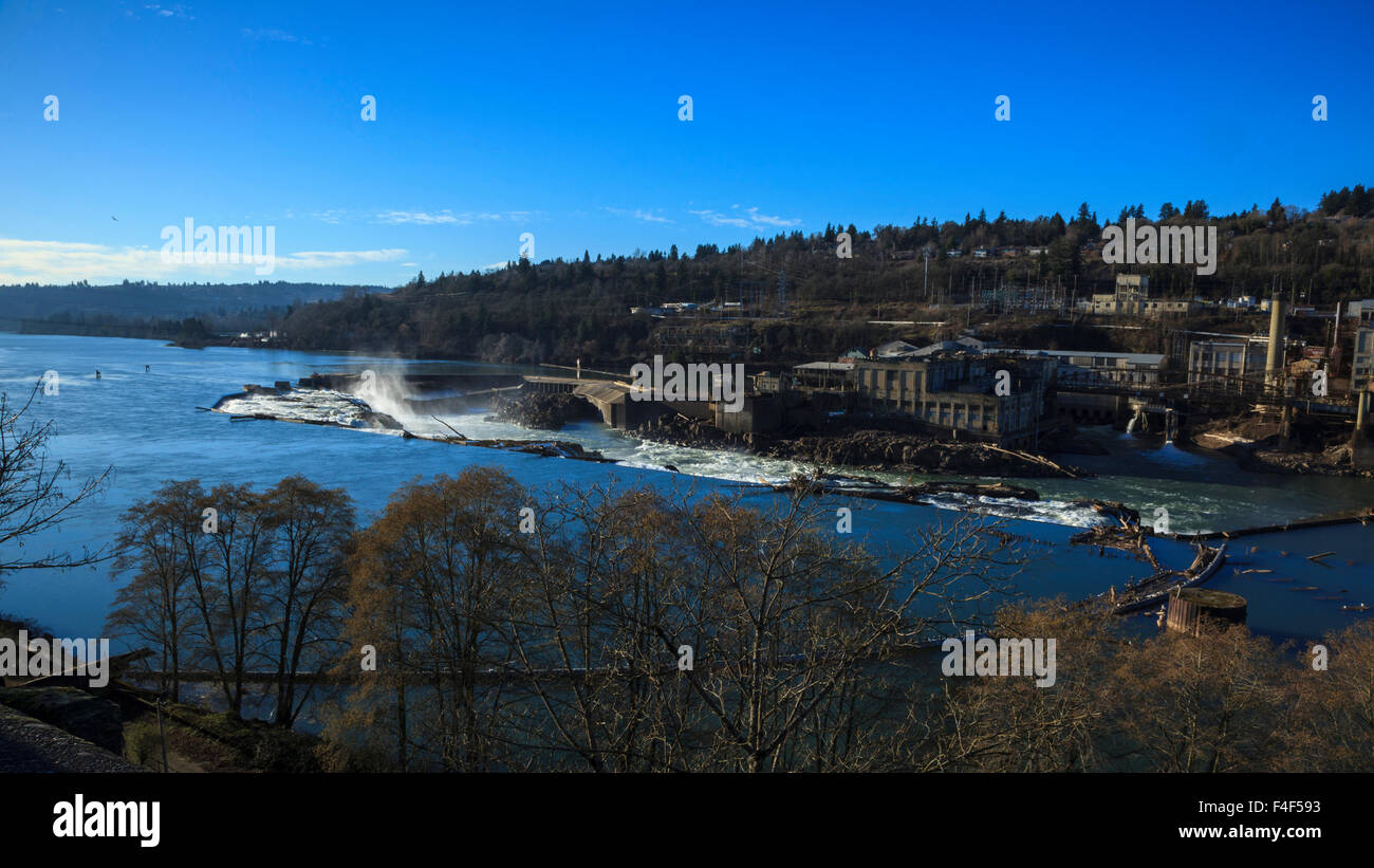 USA, Oregon, Willamette Falls. Stock Photo