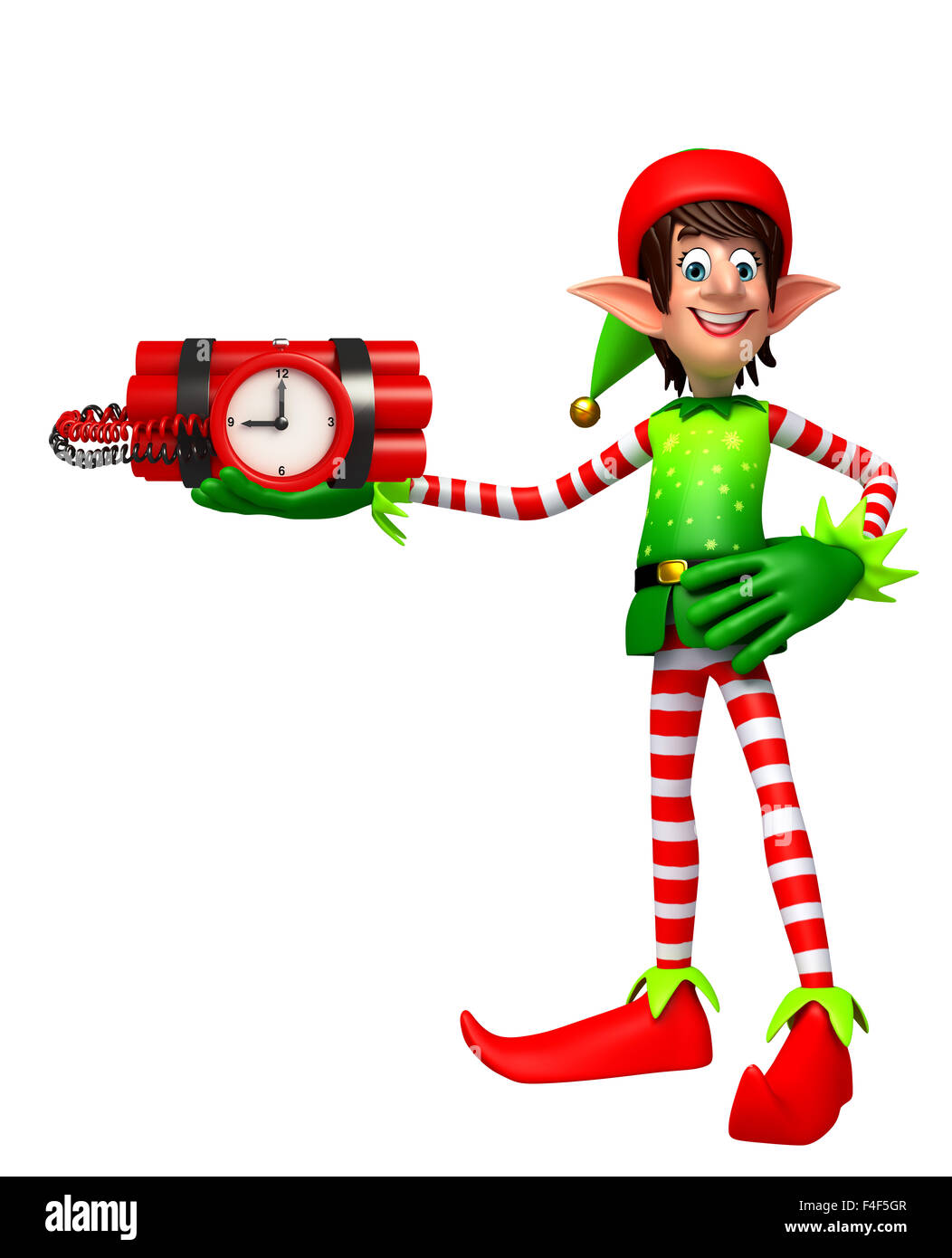 3d rendered illustration of elves with time bomb Stock Photo