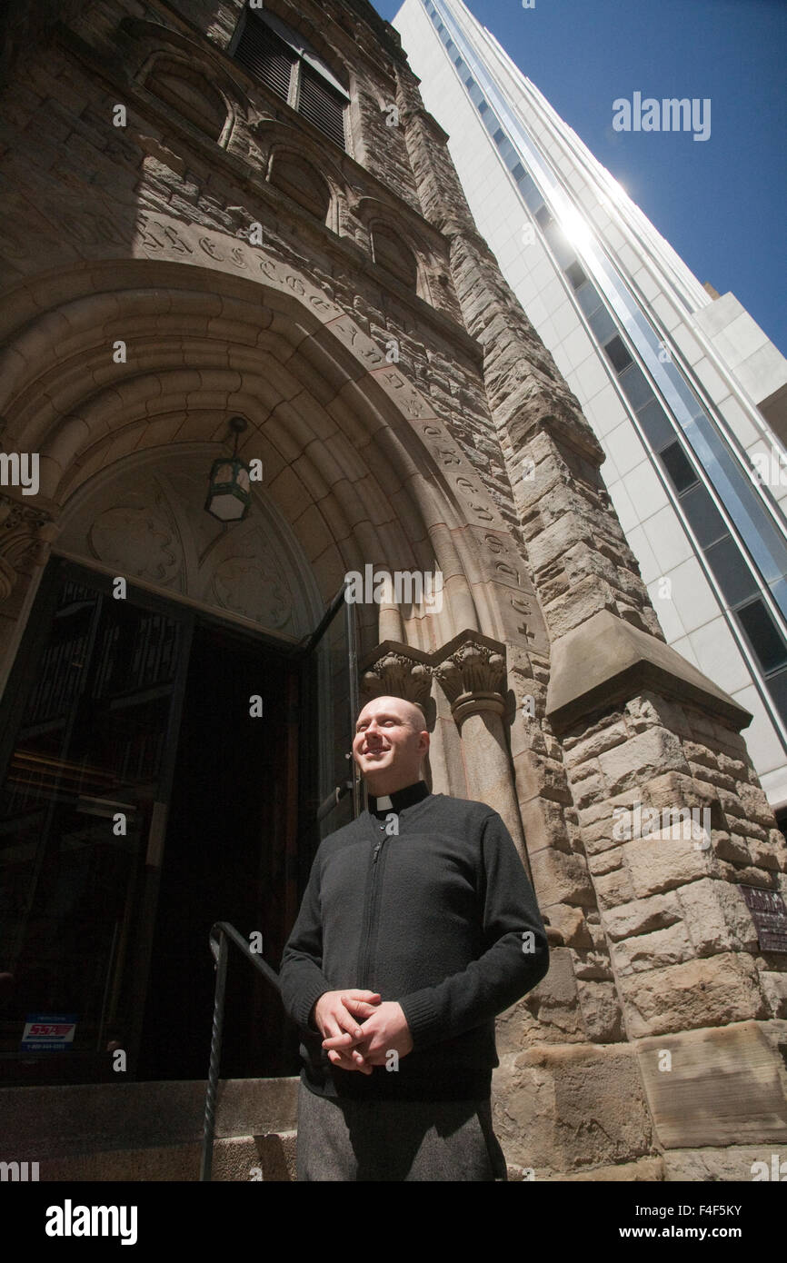 Reverend Brian A. Evans, pastor of First Lutheran Church in downtown Pittsburgh, PA USA Stock Photo