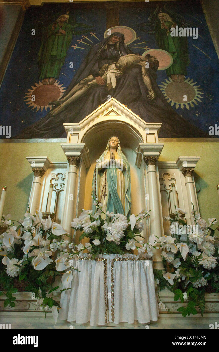 Chancel of St. Nicholas Croatian Catholic Church famed for its murals