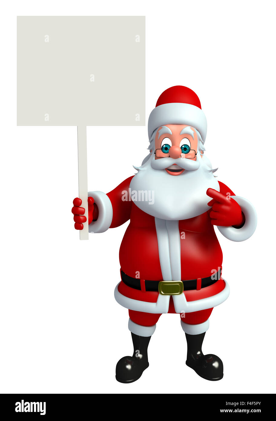 3d rendered illustration of santa claus with sign Stock Photo - Alamy
