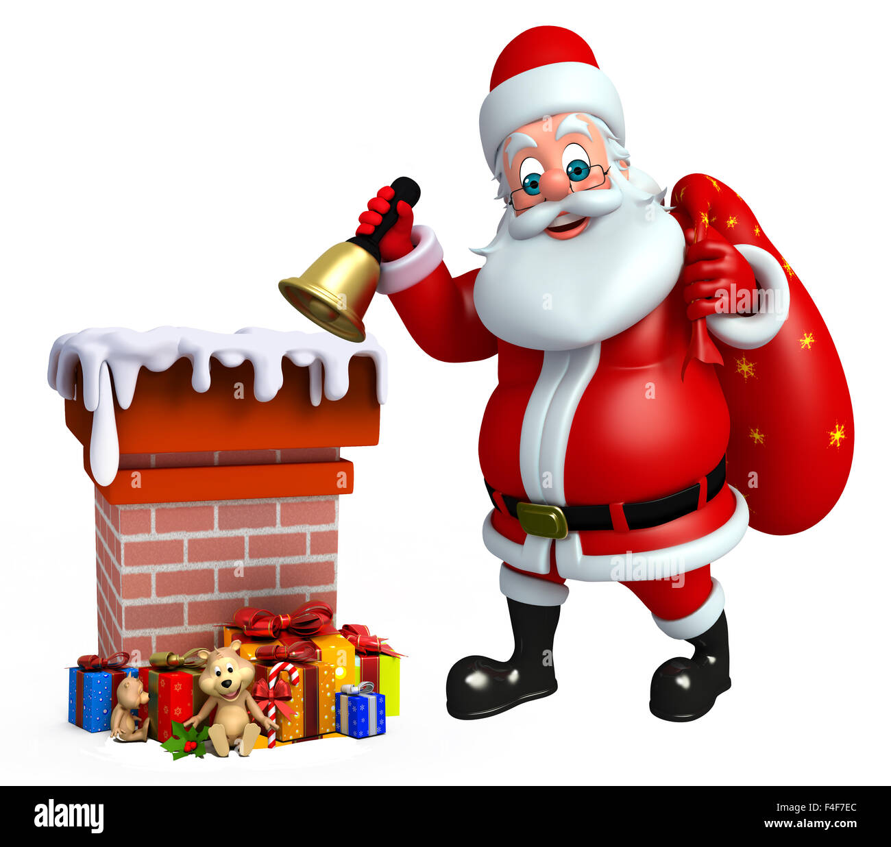 3d rendered illustration of santa claus with chimney Stock Photo - Alamy