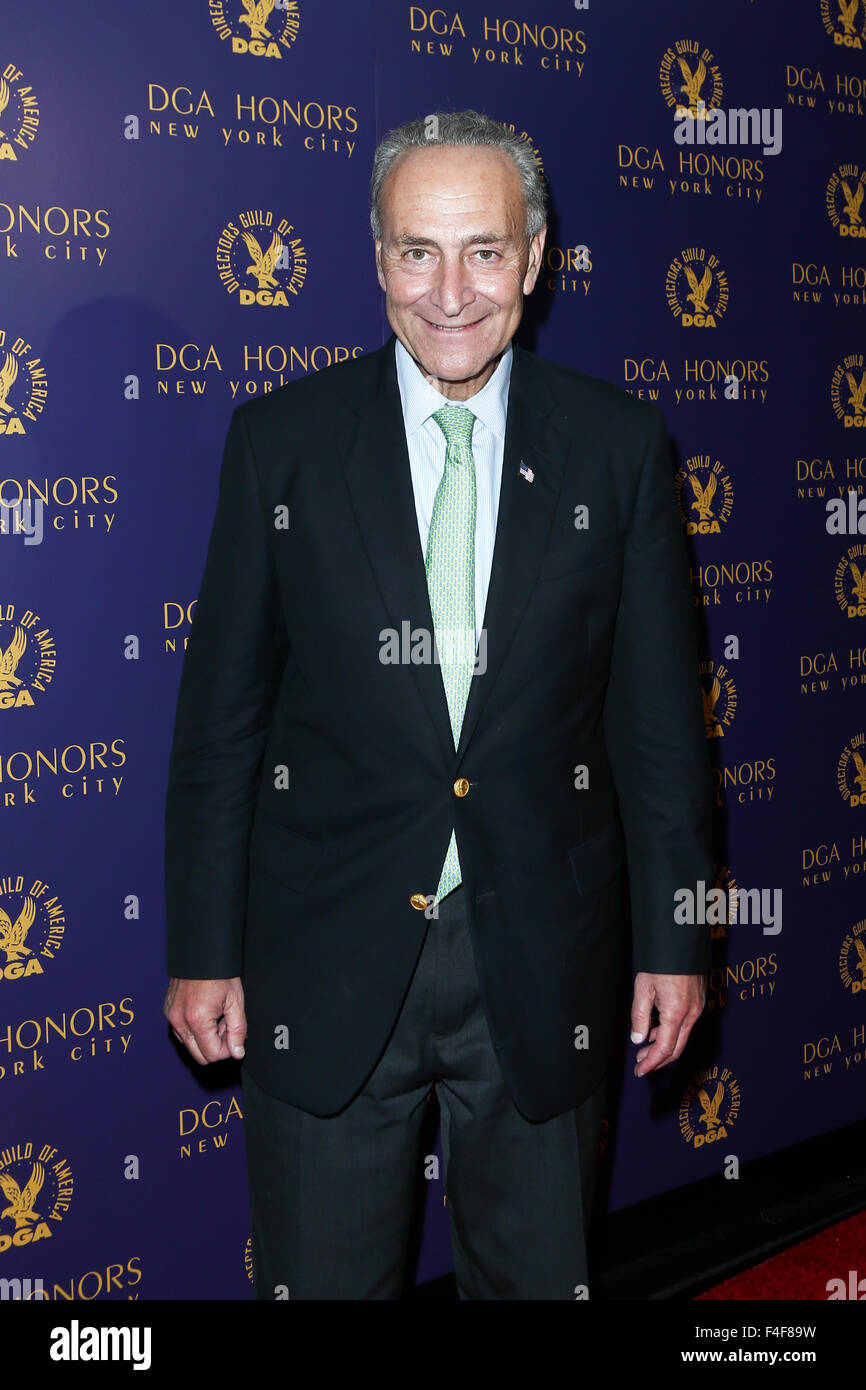 New York, USA. 15th October, 2015. U.S. Senator Charles Schumer (D-NY) attends the DGA Honors Gala 2015 at the DGA Theater on October 15, 2015 in New York City. Credit:  Debby Wong/Alamy Live News Stock Photo