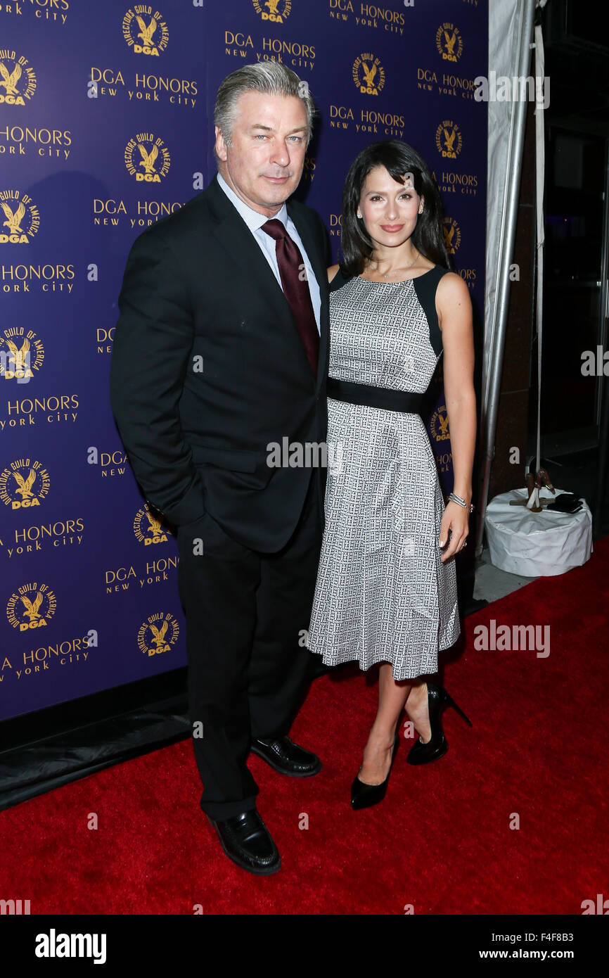 New York, USA. 15th October, 2015. Actor Alec Baldwin (L) and Hilaria Baldwin attends the DGA Honors Gala 2015 at the DGA Theater on October 15, 2015 in New York City. Credit:  Debby Wong/Alamy Live News Stock Photo