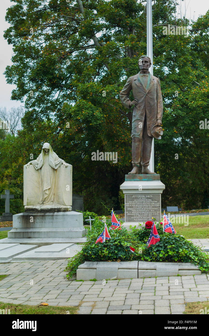 USA, Virginia, Richmond, Hollywood Cemetery, grave of Confederate President Jefferson Davis Stock Photo