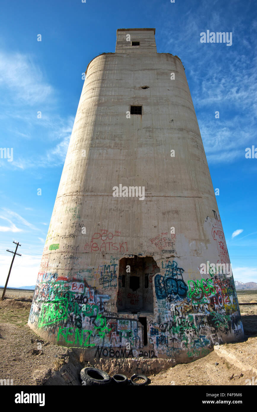 Eureka, Utah. An abandoned dream, an abandoned trackside silo near Eureka, Utah (Large format sizes available) (Editorial Usage Only) Stock Photo