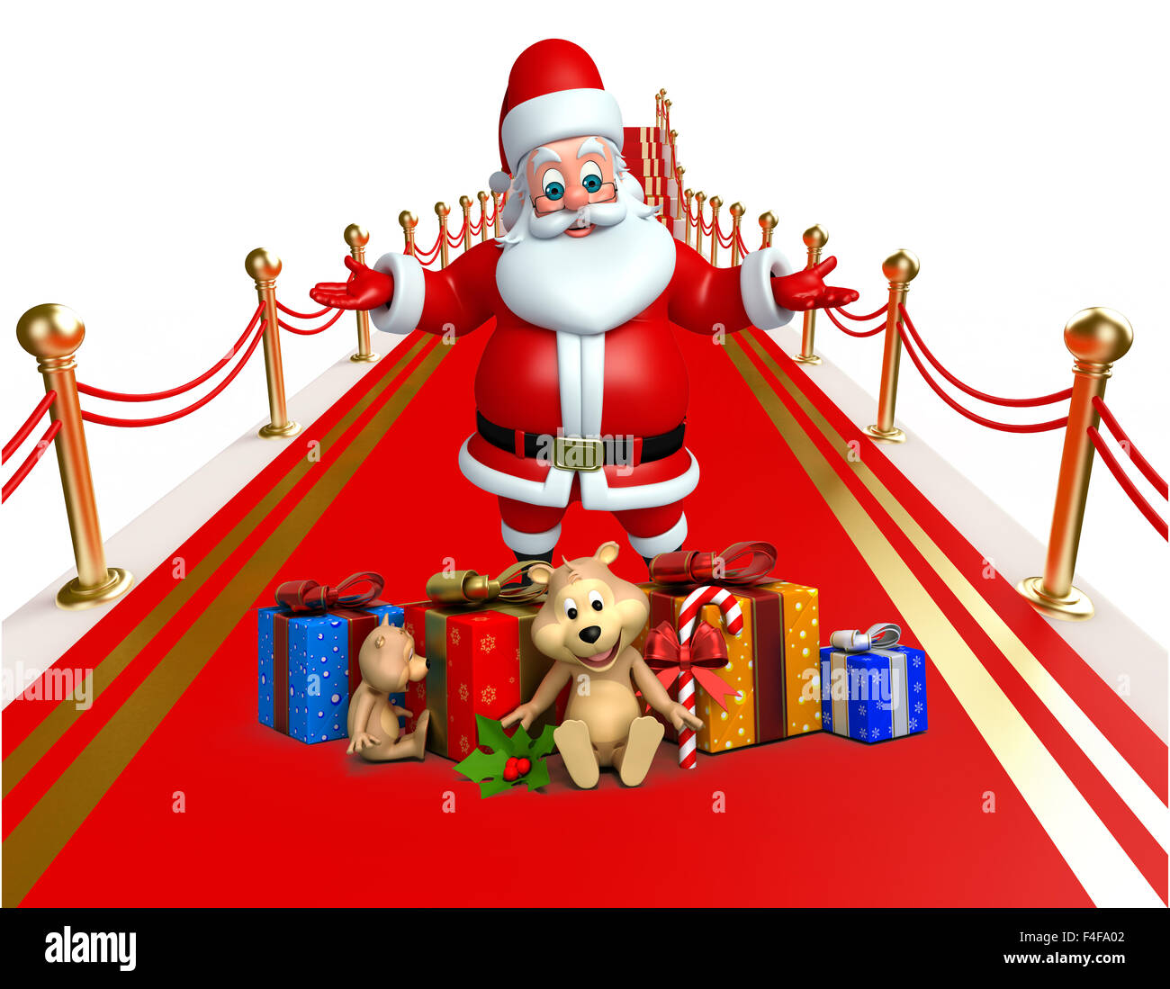 3d rendered illustration of santa claus with gifts Stock Photo - Alamy