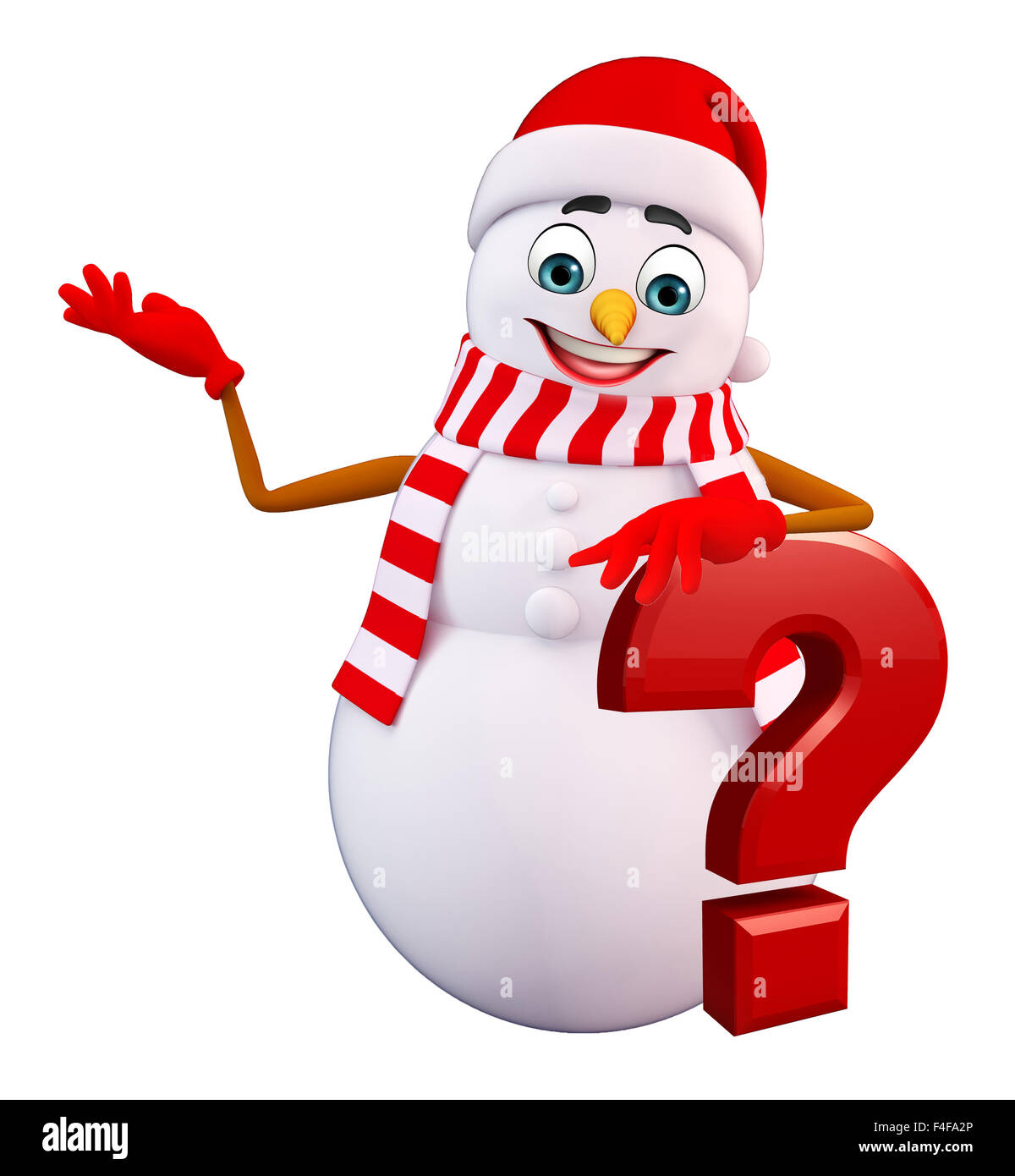 3d rendered illustration of snowman with question mark Stock Photo Alamy