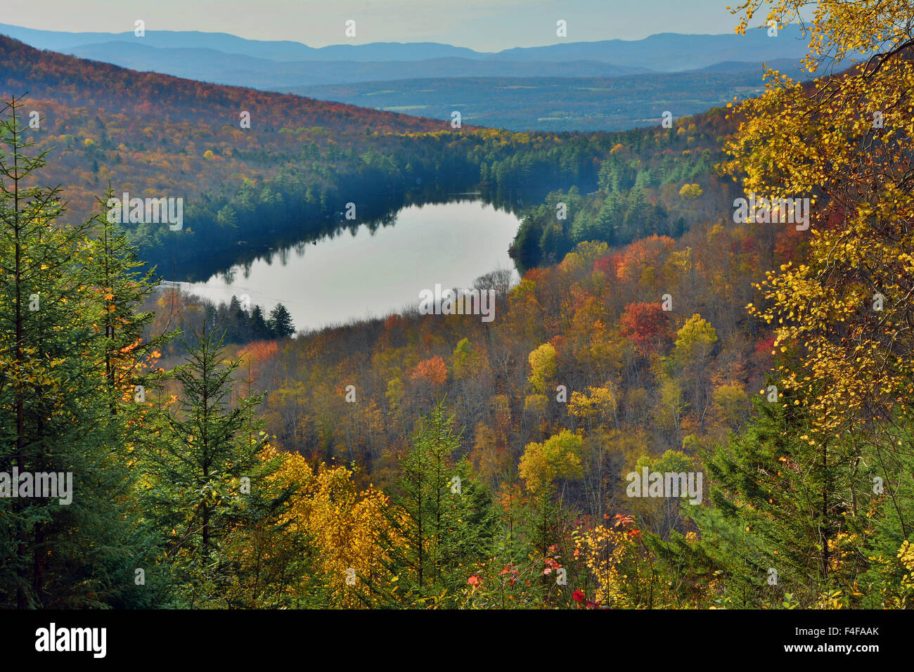 Peacham Pond from Owl's Head Mountain, Groton State Park, Vermont, USA