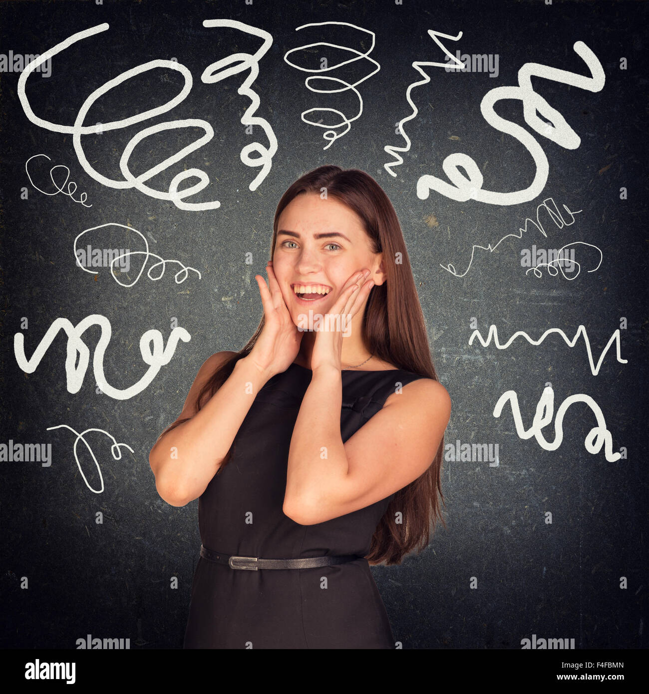 Happy woman with teeth smile Stock Photo - Alamy