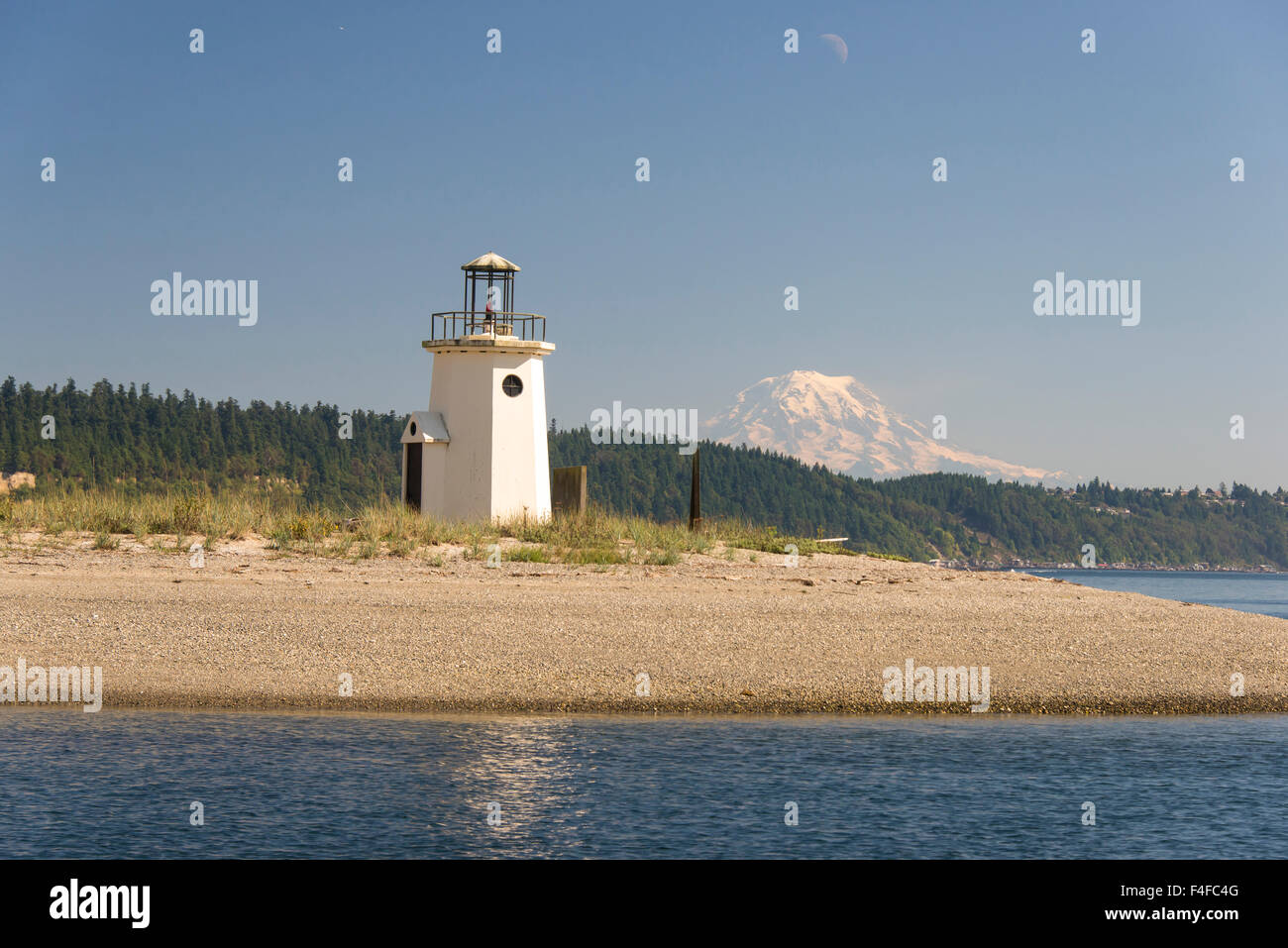 USA, Washington State, Gig Harbor. Lighthouse built in 1988 funded through donations. Stock Photo