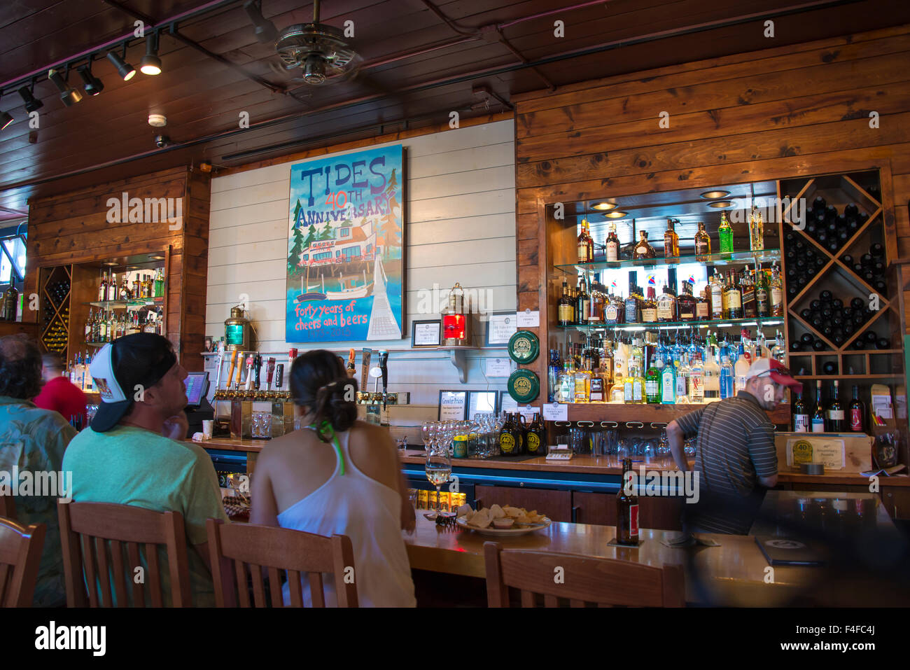 USA, Washington State, Gig Harbor. Popular Tides Tavern interior Stock