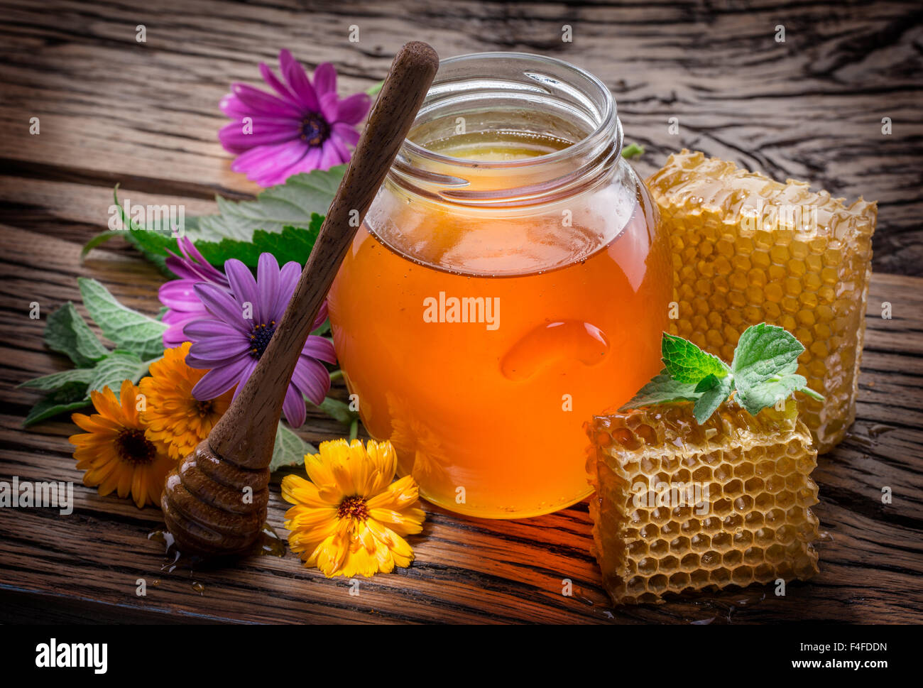 Jar full of fresh honey and Highquality picture Stock