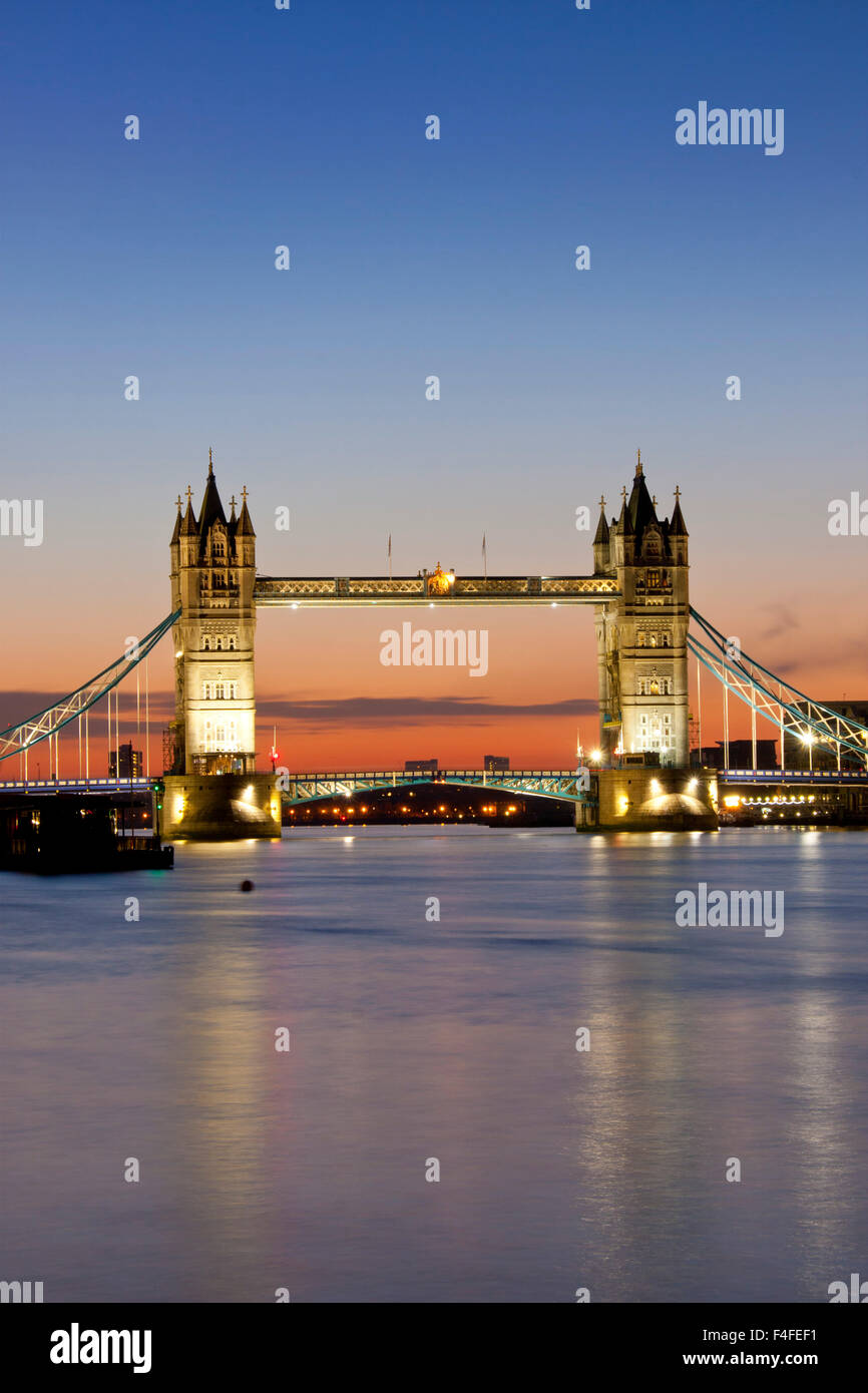 Tower Bridge and River Thames at dawn sunrise London England UK Stock Photo
