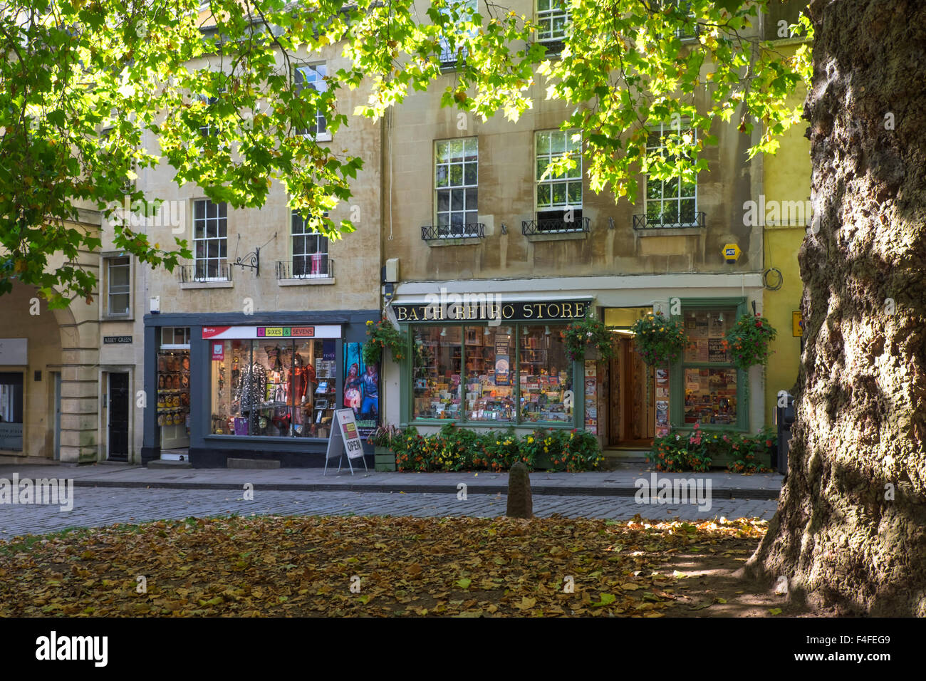 Shops and Cafés in Bath Somerset England UK Bath Retro Store Stock