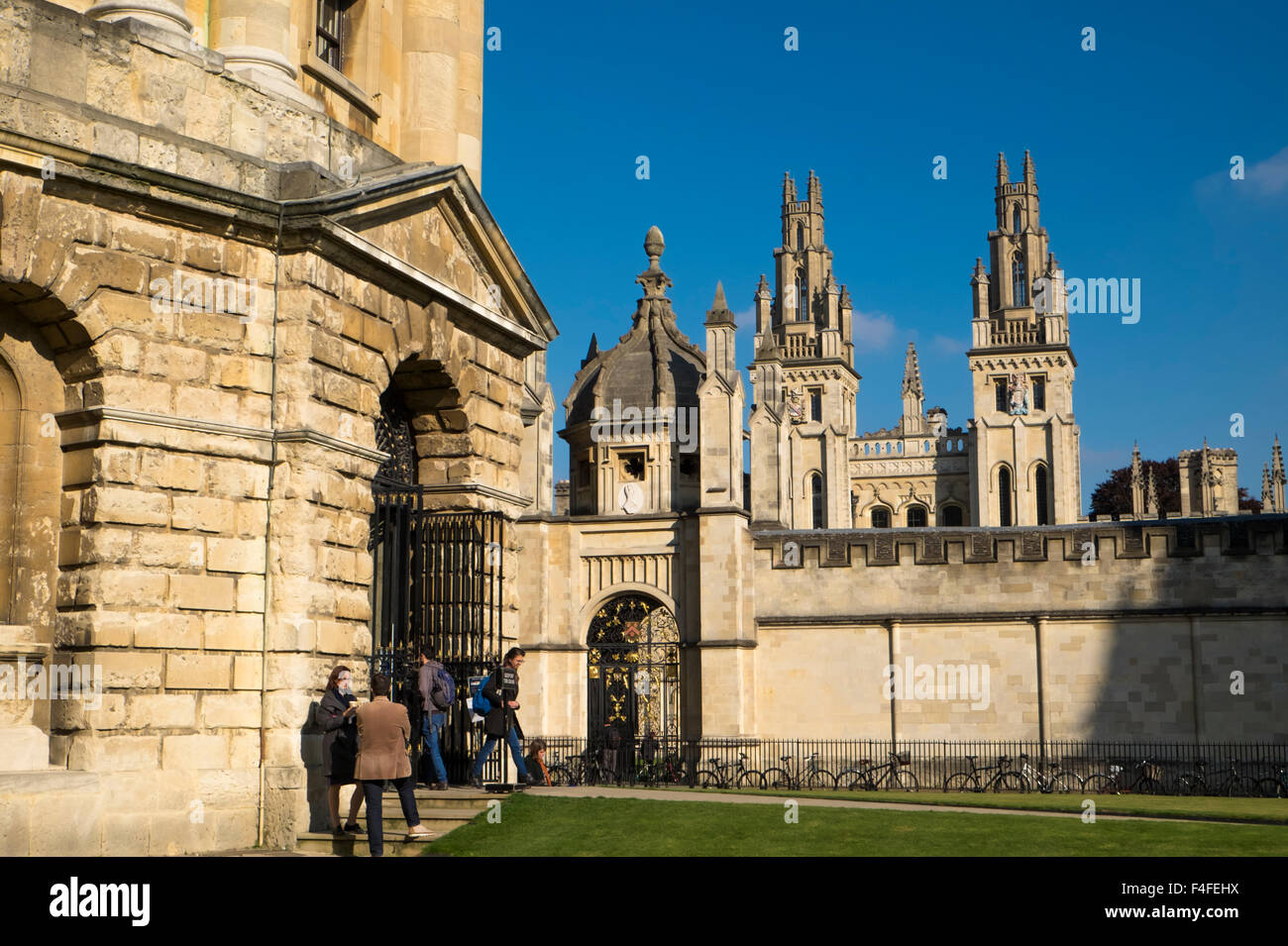 A visit to the historic University City of Oxford Oxfordshire England UK Radcliffe Camera and All Souls College Stock Photo