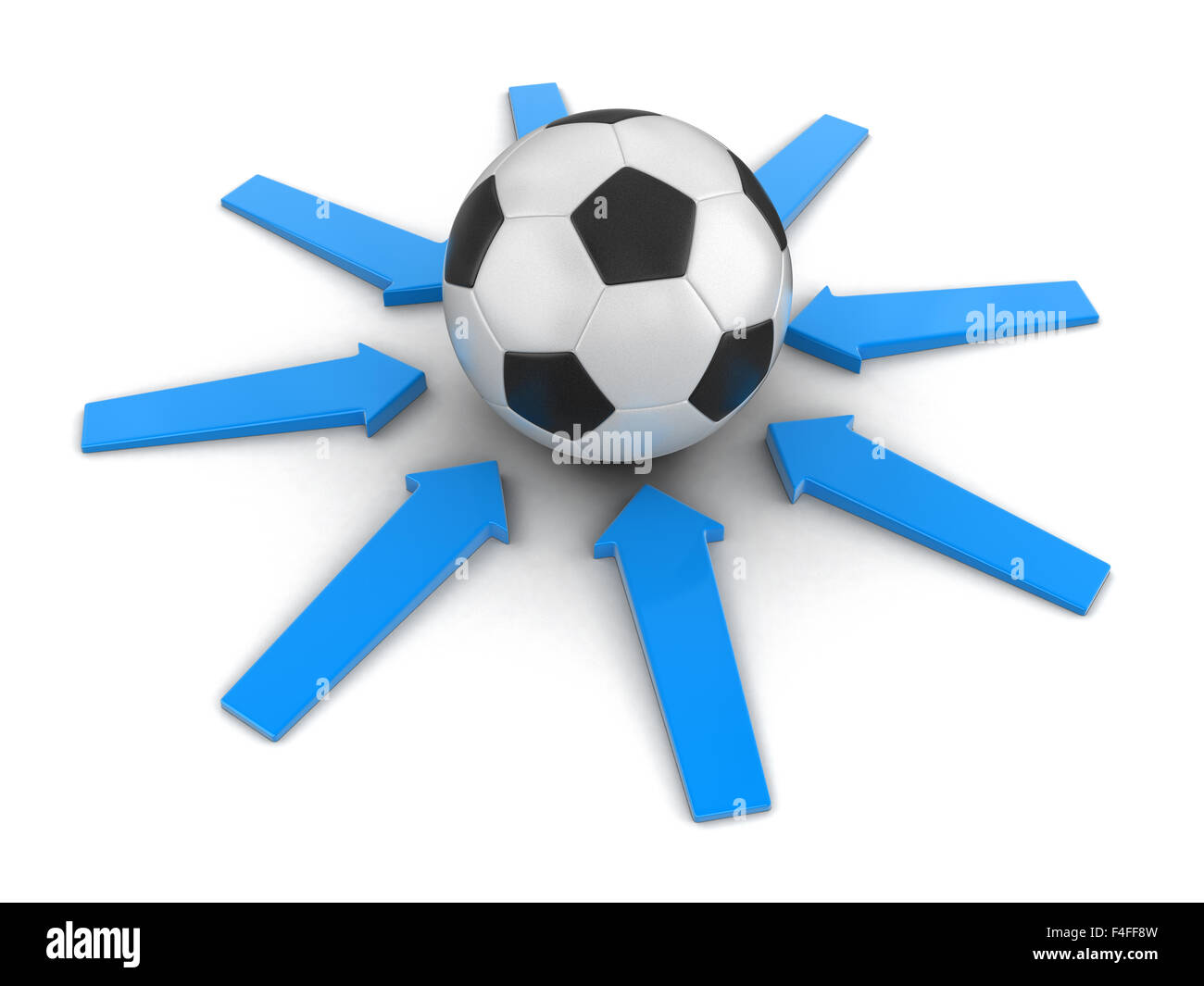 Soccer football with arrows. Image with clipping path Stock Photo Alamy