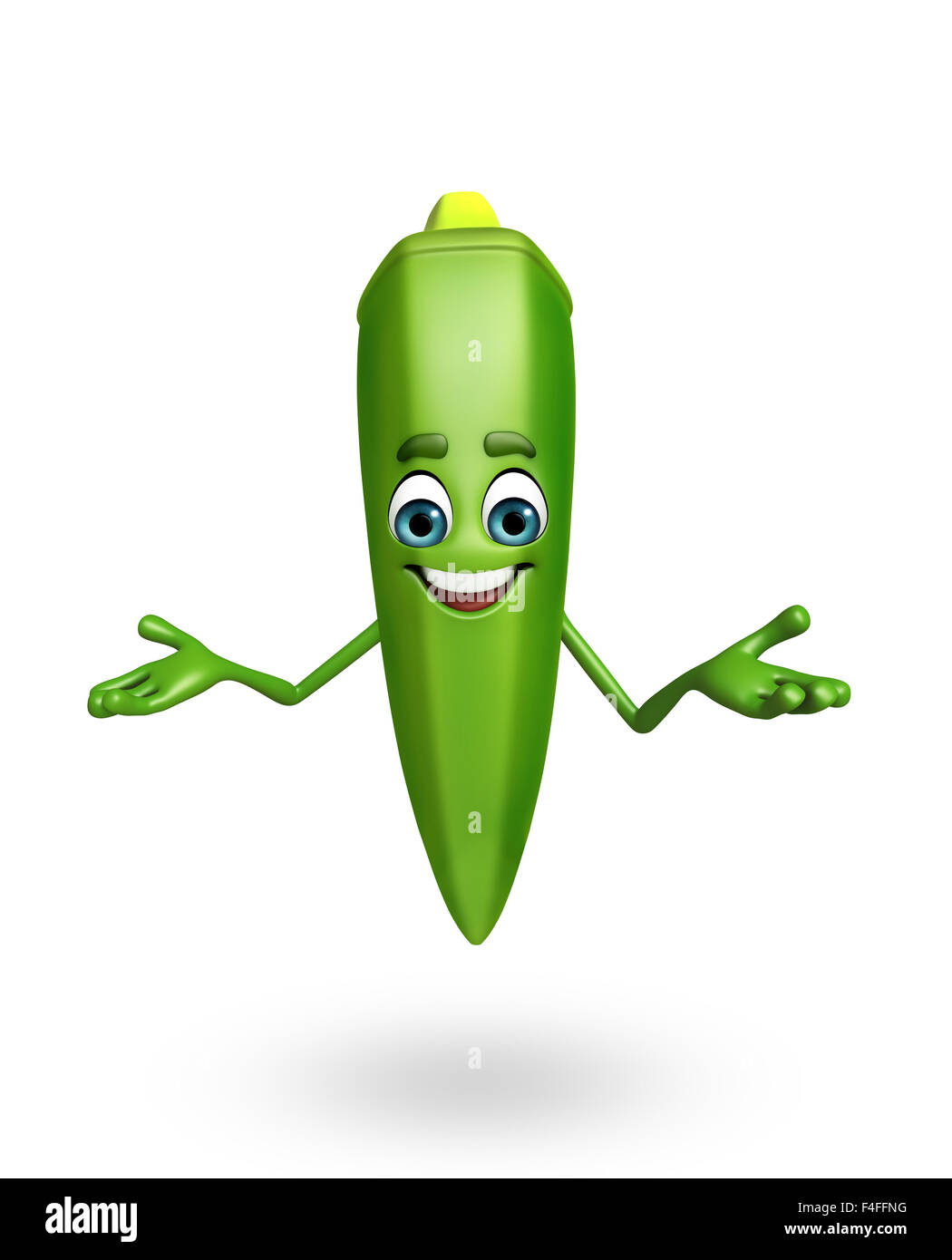 3d rendered illustration of ladyfinger cartoon character Stock Photo